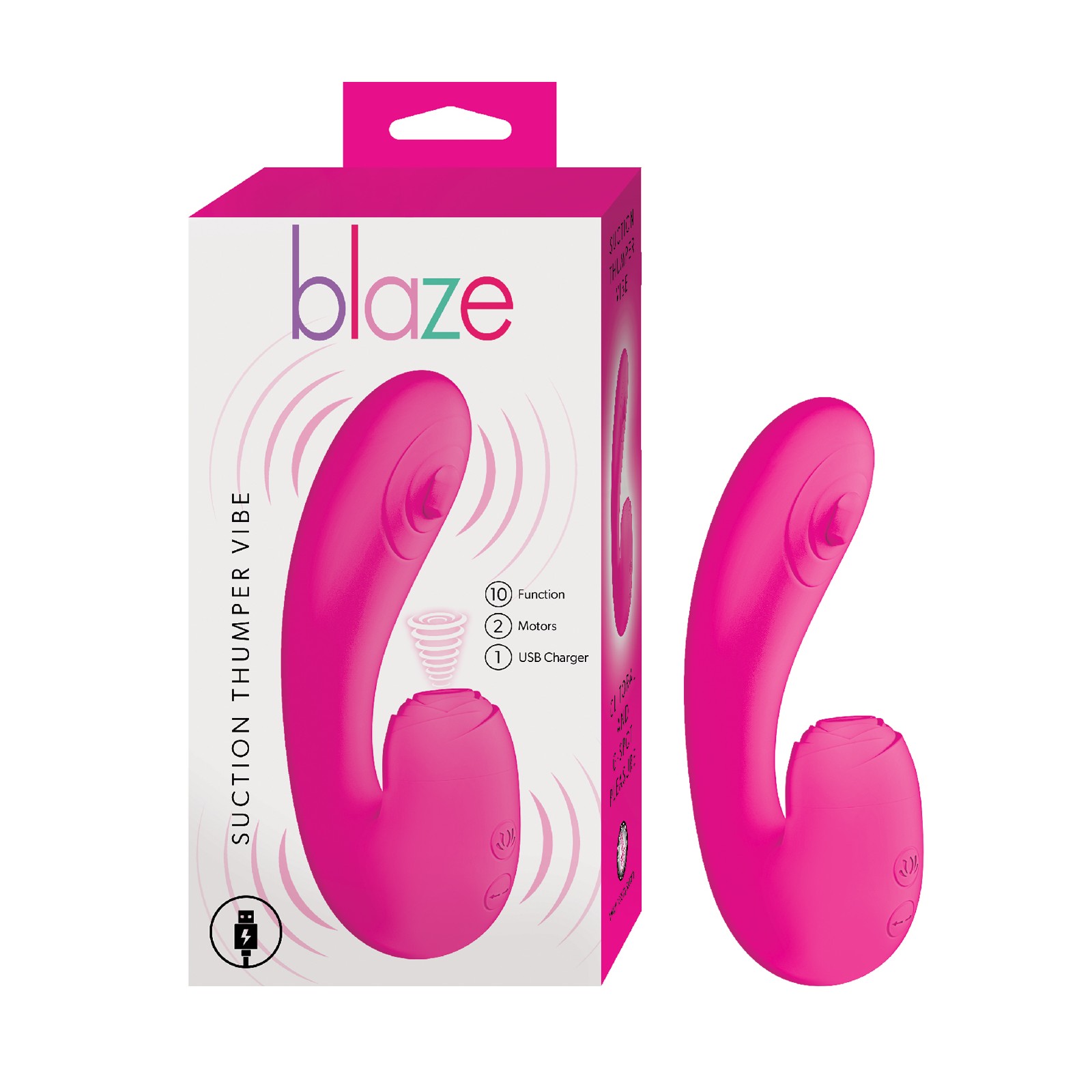 Vibrador Blaze Suction Thumper Rosa Vibrador Blaze Suction Thumper Rosa