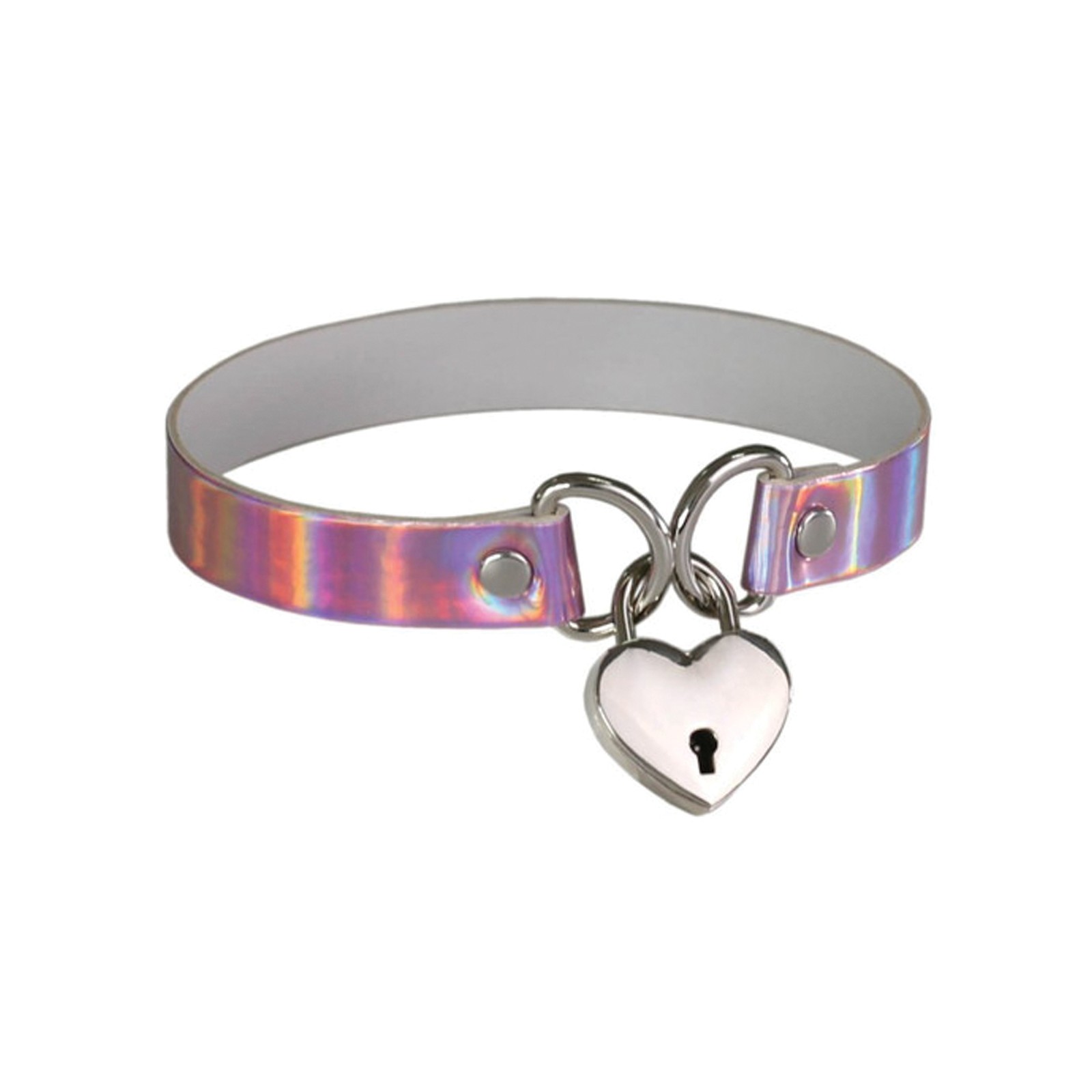 Collar de Corazón Plesur Rosa Holográfico Collar de Corazón Plesur Rosa Holográfico