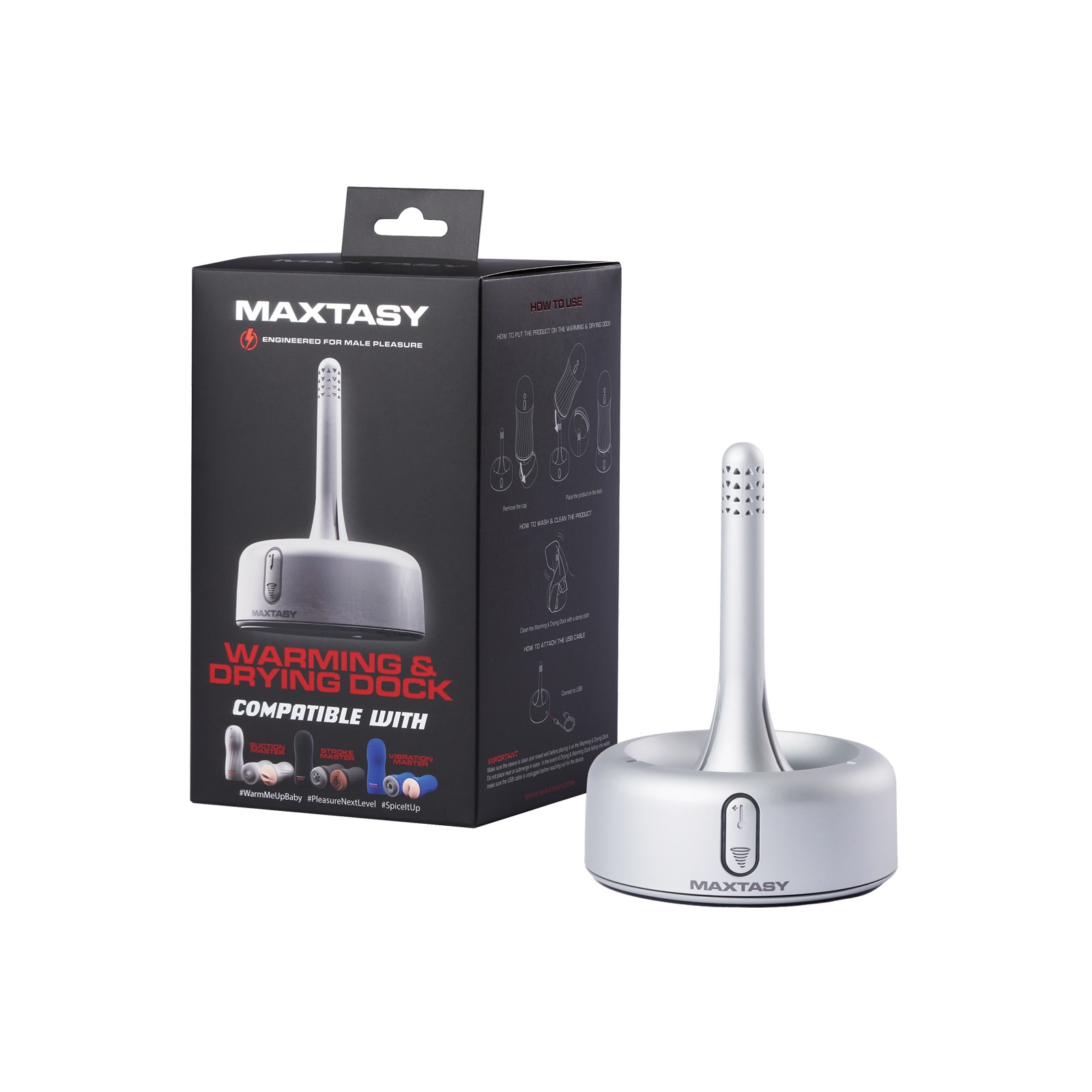 Maxtasy Warming & Drying Dock - Compatible with Suction Master, Stroke Master & Vibration Master Maxtasy Warming & Drying Dock - Compatible with Suction Master, Stroke Master & Vibration Master