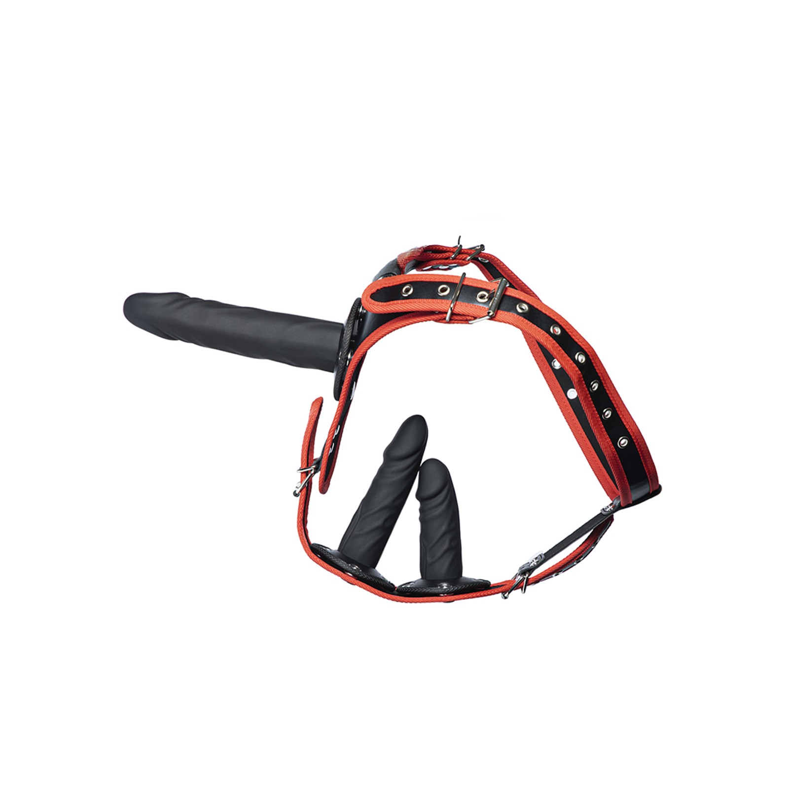 Kinky Play Box Triple Thrill Harness Kit in Black/Red Kinky Play Box Triple Thrill Harness Kit in Black/Red