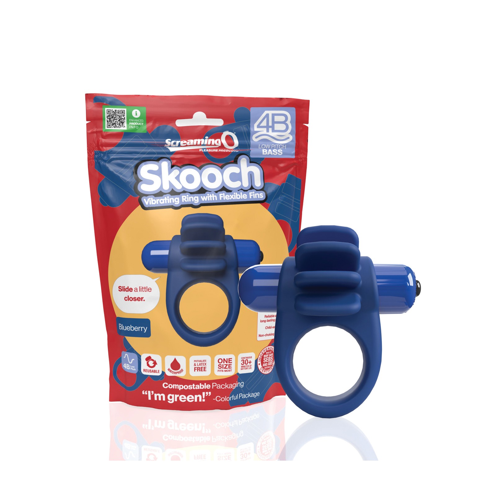 Screaming O 4B Skooch Vibrating Ring - Blueberry Screaming O 4B Skooch Vibrating Ring - Blueberry