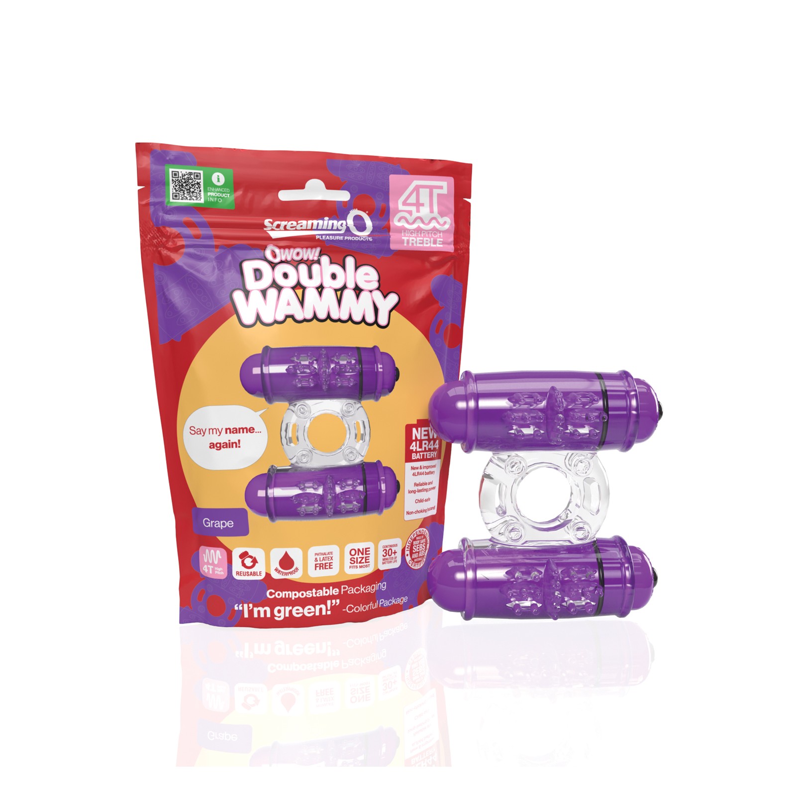 Vibrador Screaming O 4T Double Wammy Uva Vibrador Screaming O 4T Double Wammy Uva