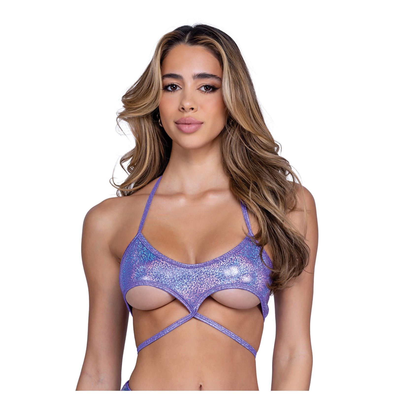 Lavender Shimmer Top with Cutout Design Lavender Shimmer Top with Cutout Design