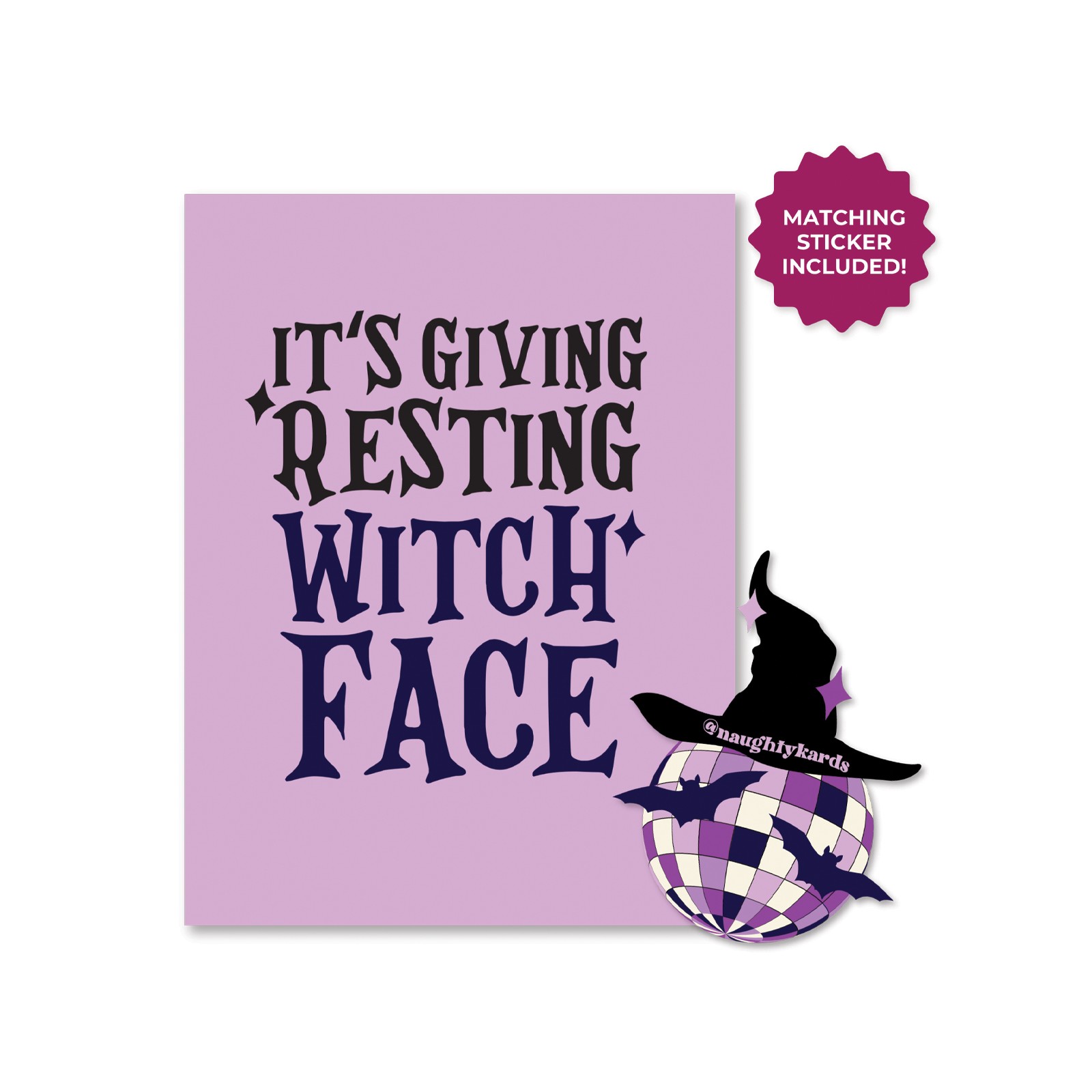 Tarjeta de Felicitación de Halloween con Sticker Tarjeta de Felicitación de Halloween con Sticker