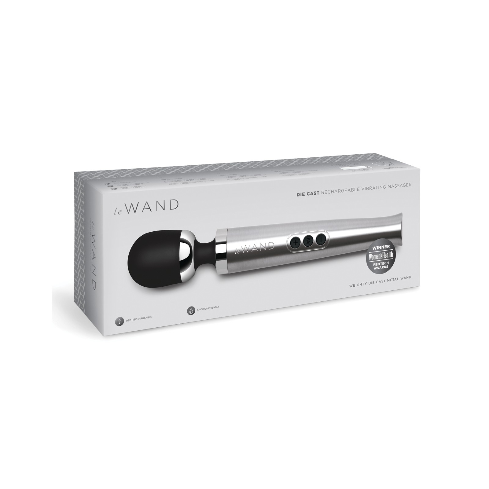 Le Wand Die Cast Rechargeable Massager - Silver Le Wand Die Cast Rechargeable Massager - Silver