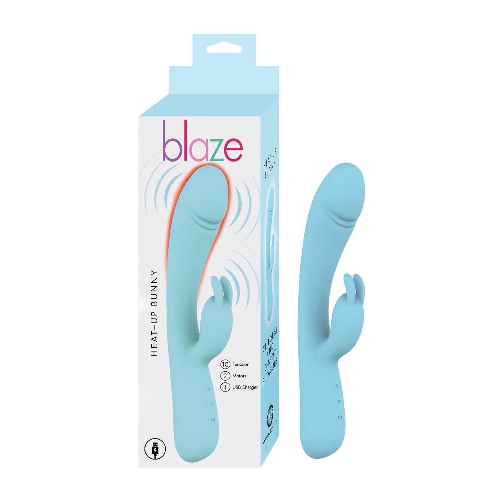 Blaze Heat Up Bunny Vibrator Blue Blaze Heat Up Bunny Vibrator Blue