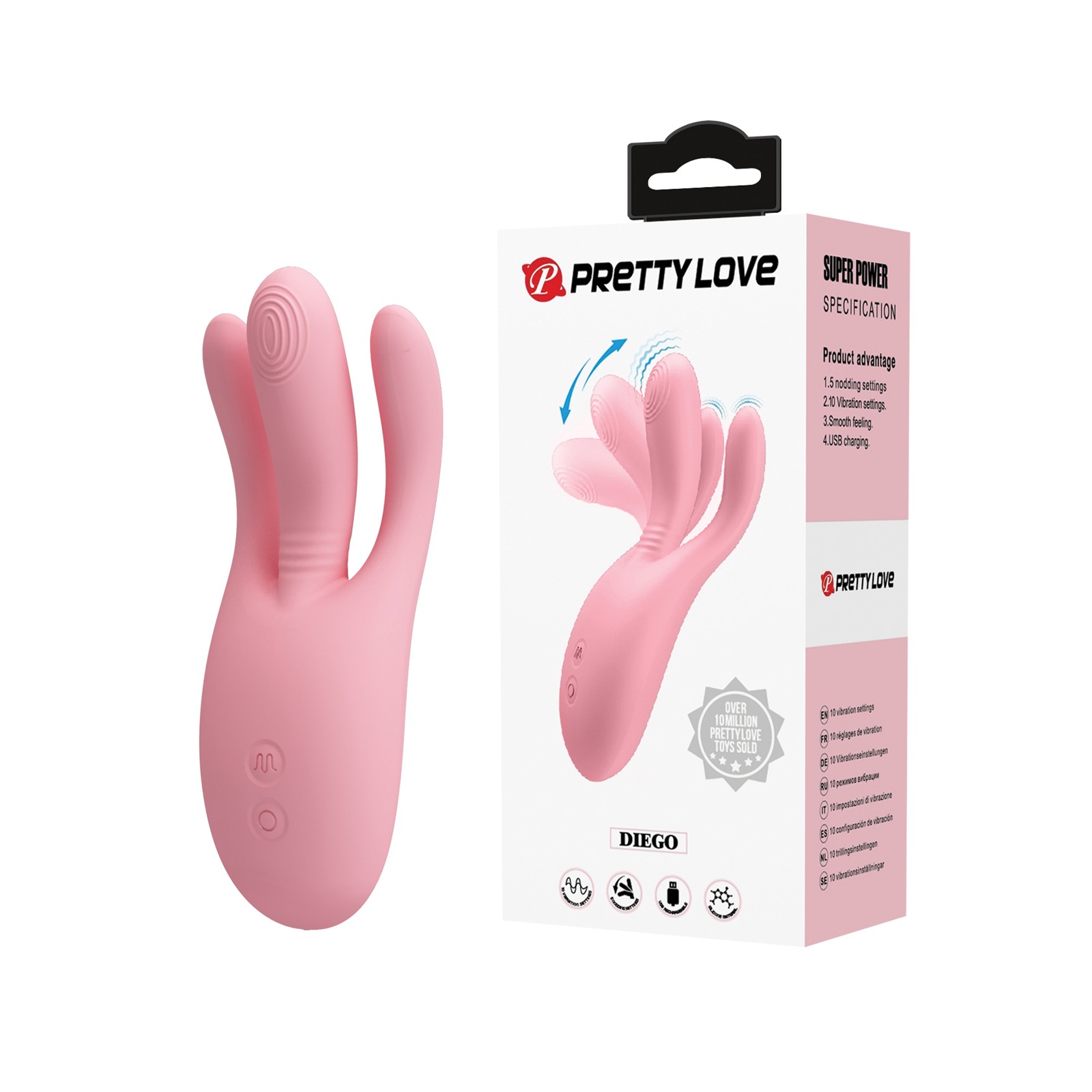 Vibrador Nodding Pretty Love Diego - Rosa Vibrador Nodding Pretty Love Diego - Rosa
