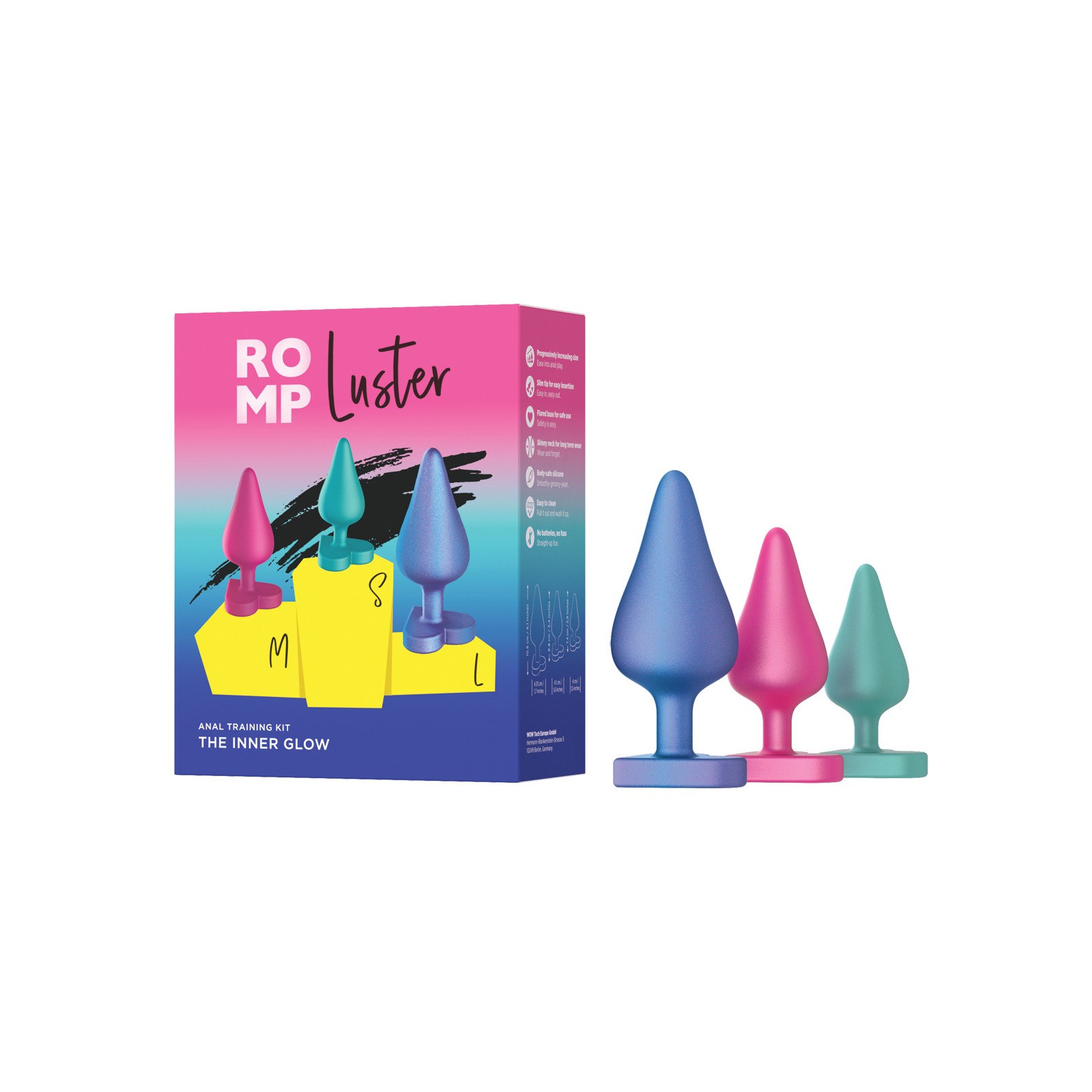 ROMP Luster Butt Plug Kit Multi-Color ROMP Luster Butt Plug Kit Multi-Color
