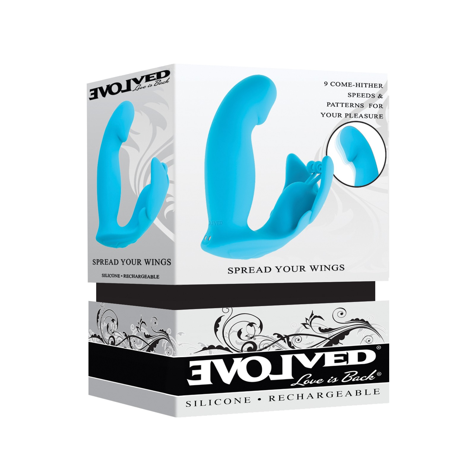 Evolved Spread Your Wings Rabbit Vibrator - Blue Evolved Spread Your Wings Rabbit Vibrator - Blue