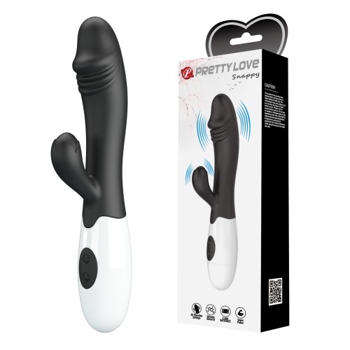 Conejito Vibrador Pretty Love Snappy Negro - Placer Dual