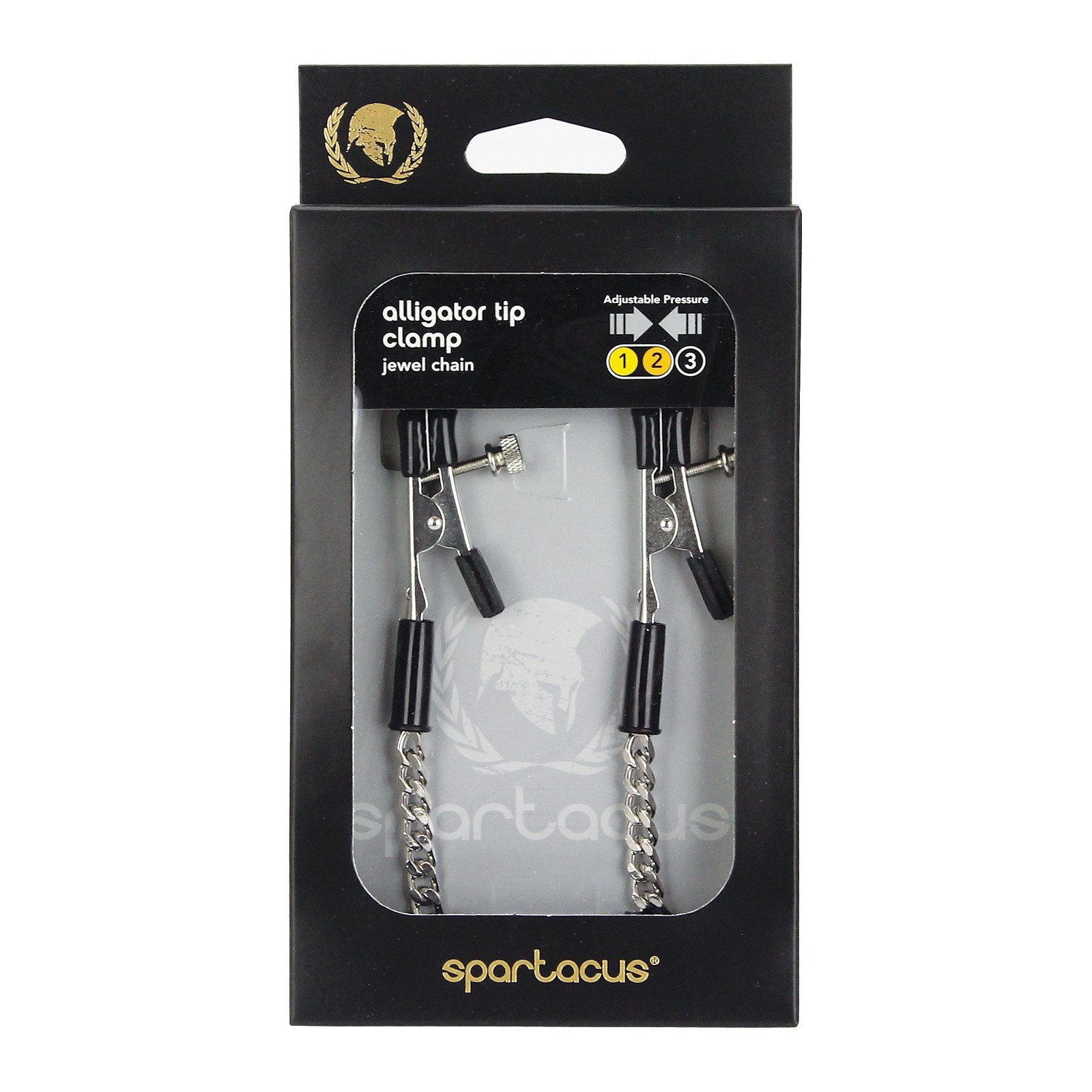 Spartacus Adjustable Alligator Nipple Clamps Silver Chain Spartacus Adjustable Alligator Nipple Clamps Silver Chain