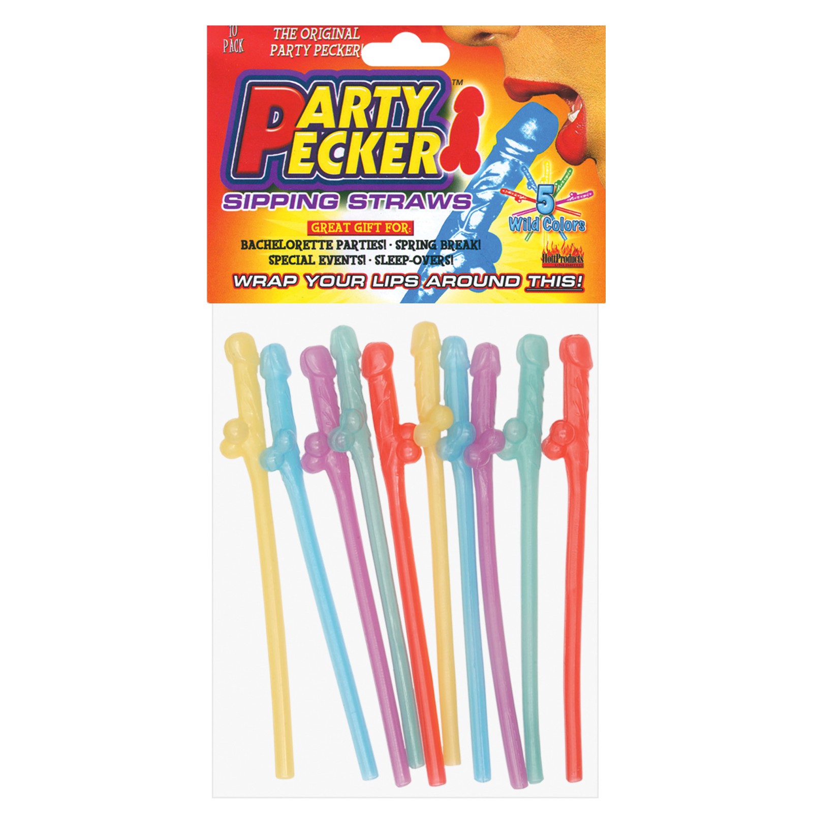 Pajitas Party Pecker Paquete de 10 Colores Variedad Pajitas Party Pecker Paquete de 10 Colores Variedad