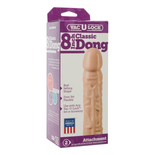 Vac-U-Lock 8 Inch Classic Dong - Strap-On Accessory