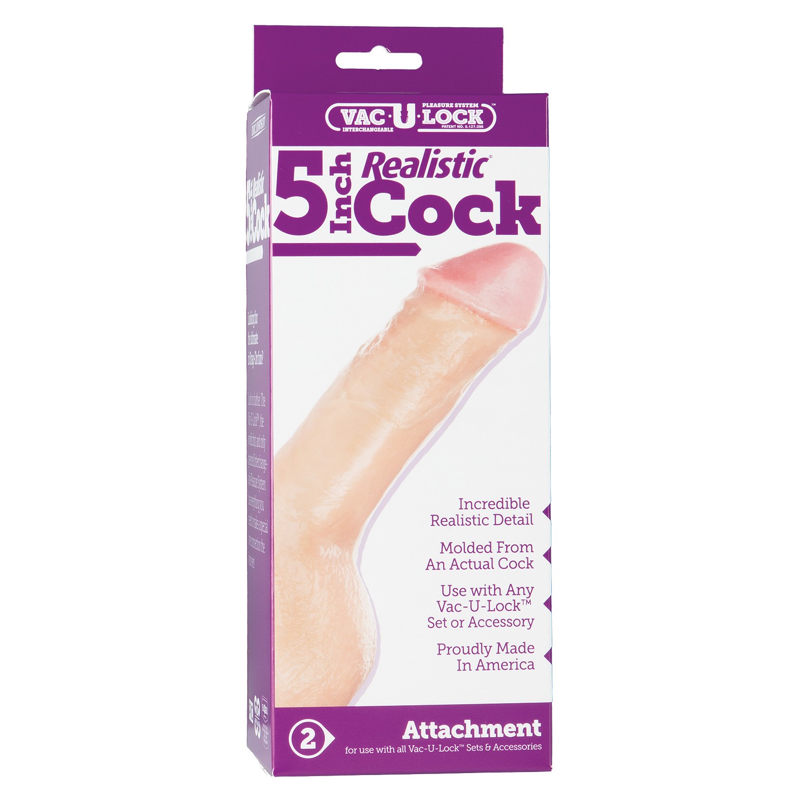 Vac-U-Lock 5" Realistic Cock Attachment White Vac-U-Lock 5" Realistic Cock Attachment White