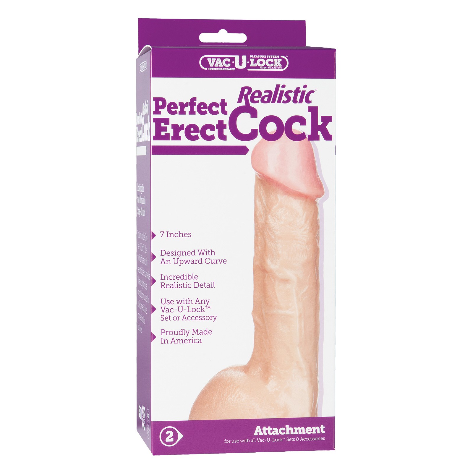 Vac-U-Lock 7 Perfect Realistic Cock White Vac-U-Lock 7 Perfect Realistic Cock White