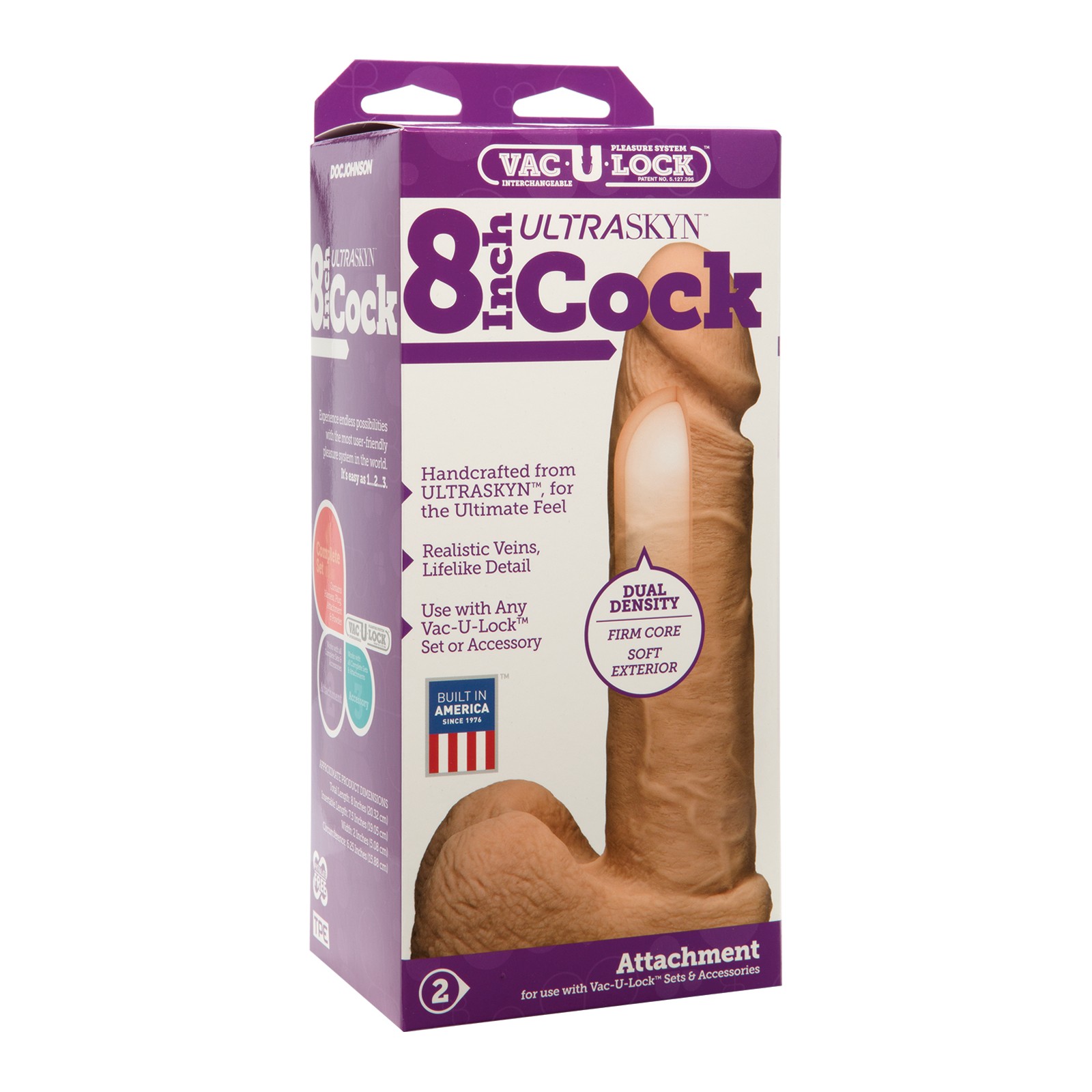 Vac-U-Lock 8 Inch Ultraskyn Cock & Balls Attachment White Vac-U-Lock 8 Inch Ultraskyn Cock & Balls Attachment White