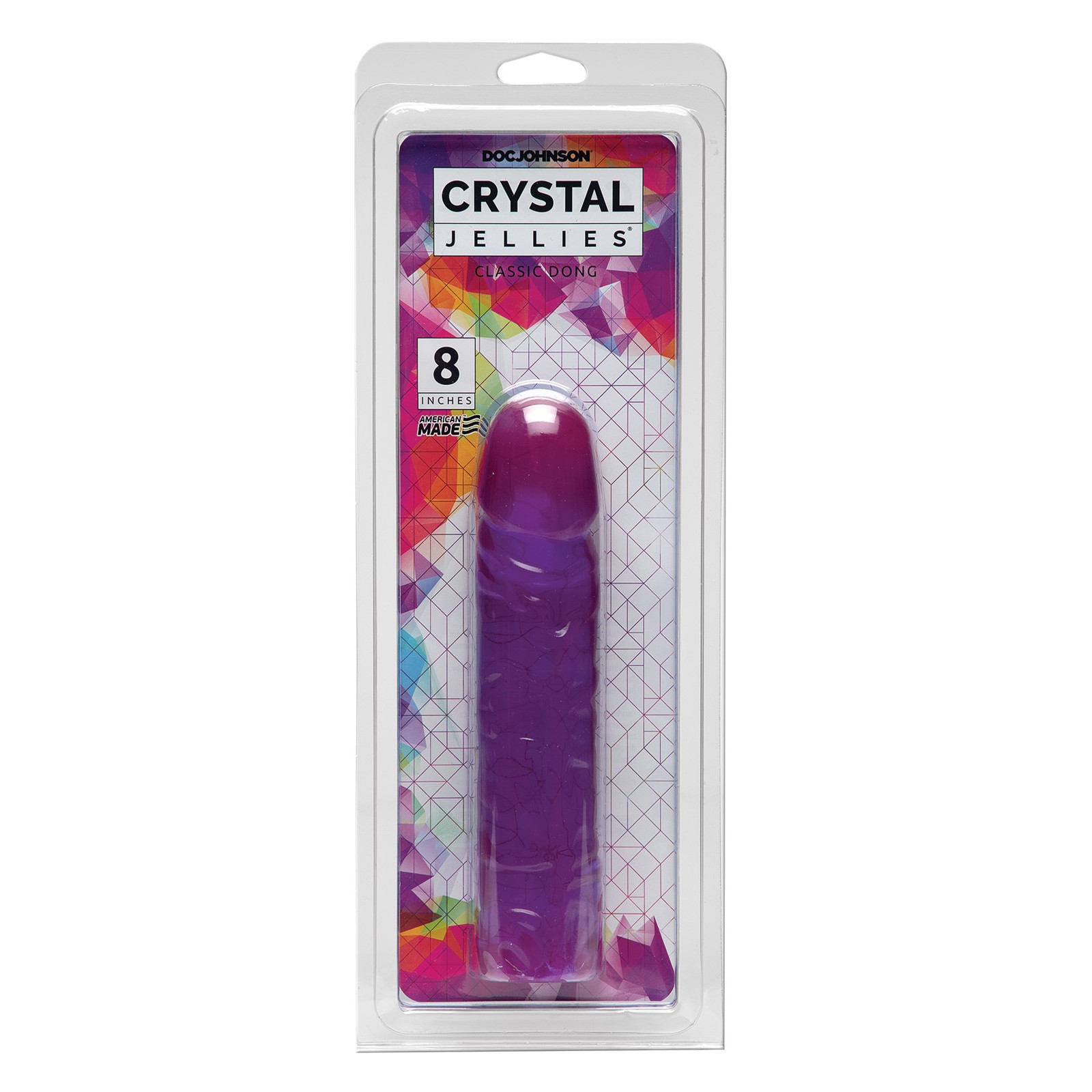 Crystal Jellies 8 Inch Classic Dildo Purple Crystal Jellies 8 Inch Classic Dildo Purple