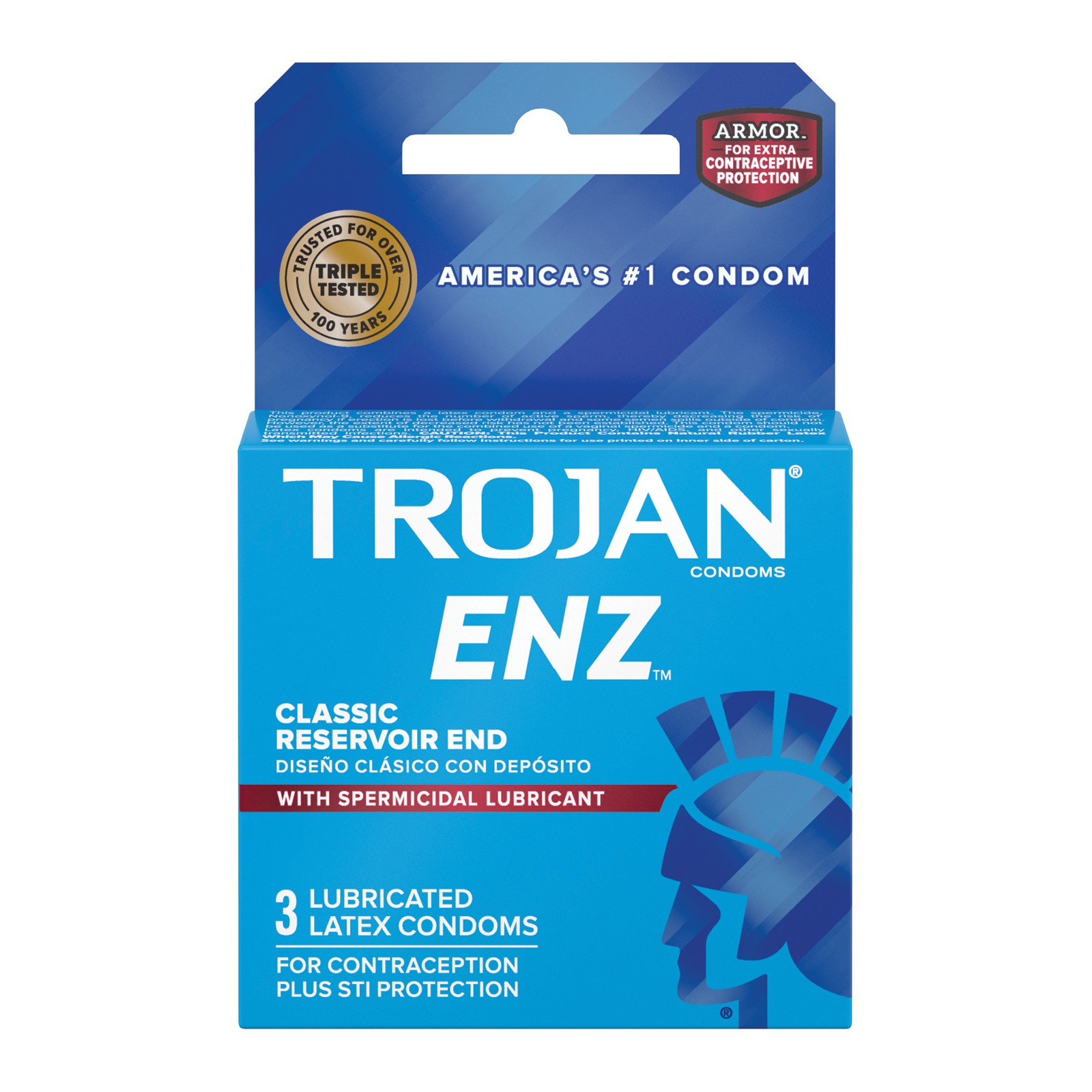 Trojan Enz Spermicidal Lubricated Condoms - 3 Count Box Trojan Enz Spermicidal Lubricated Condoms - 3 Count Box