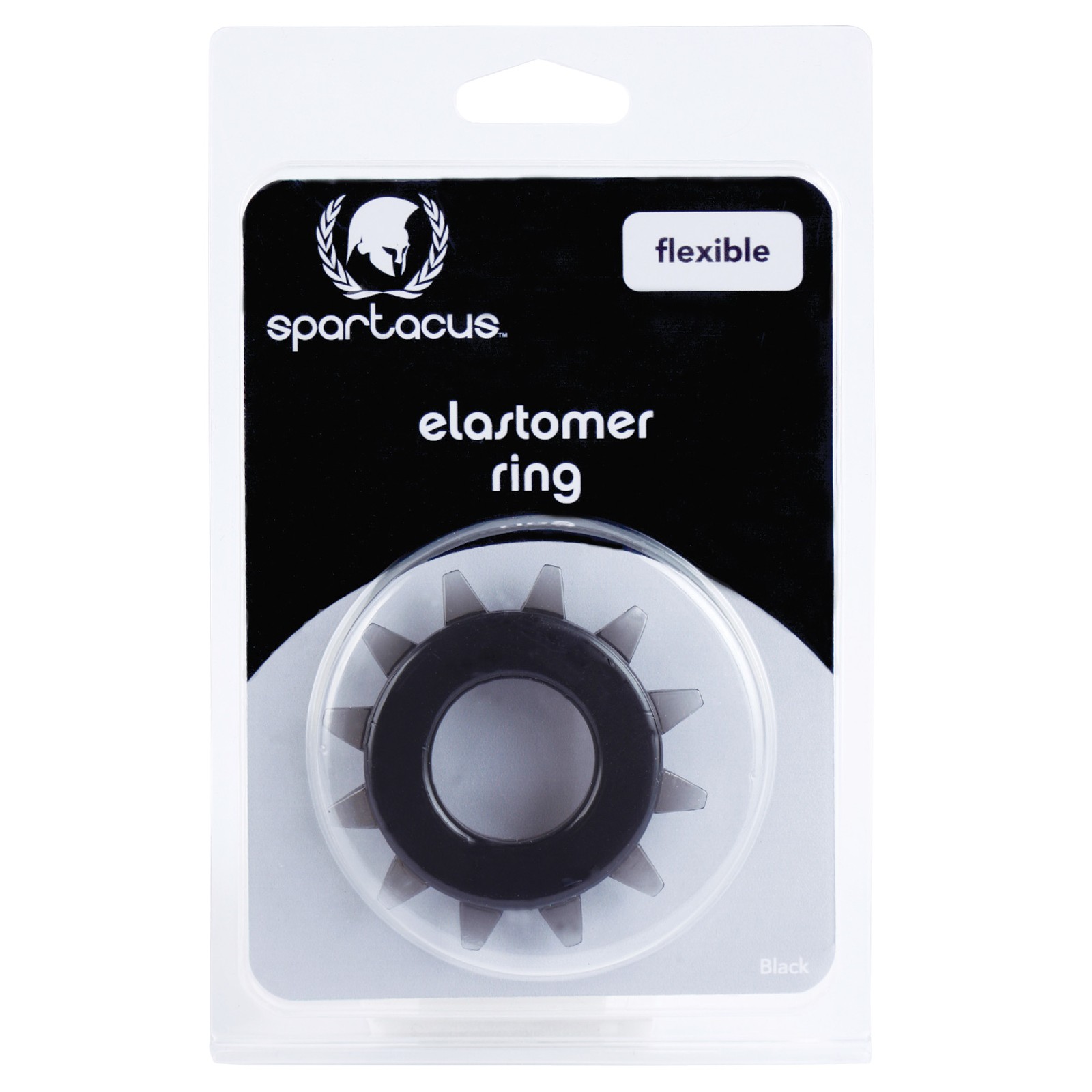 Anillo de Pene Spartacus de Elastómero - Negro Anillo de Pene Spartacus de Elastómero - Negro