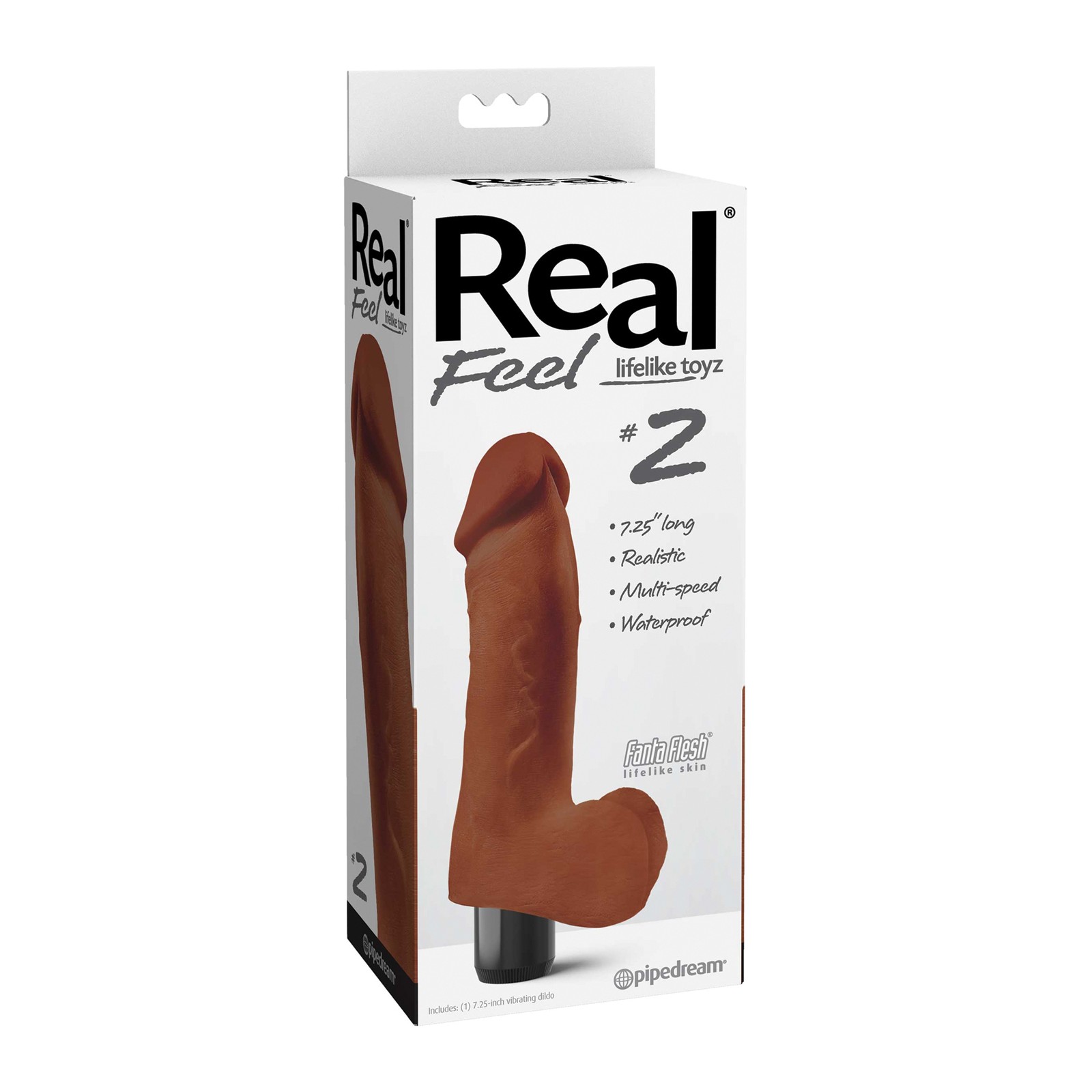 Vibrador Realista Impermeable Long 8" Marrón Vibrador Realista Impermeable Long 8" Marrón