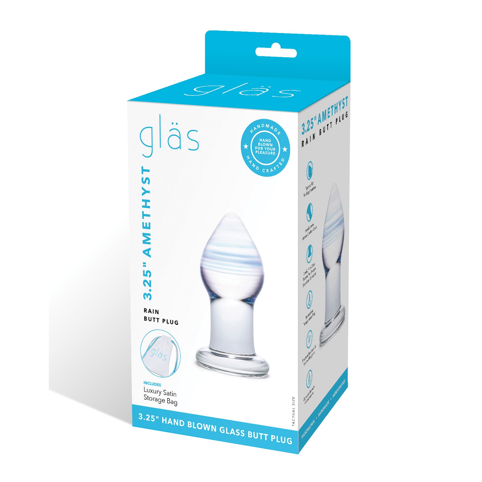 Plug Anal de Vidrio Amethyst Rain Plug Anal de Vidrio Amethyst Rain