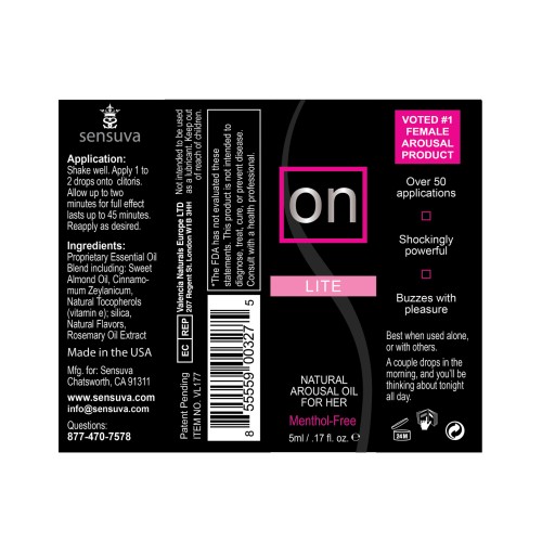 Aceite Natural de Arousal para Ella - Lite