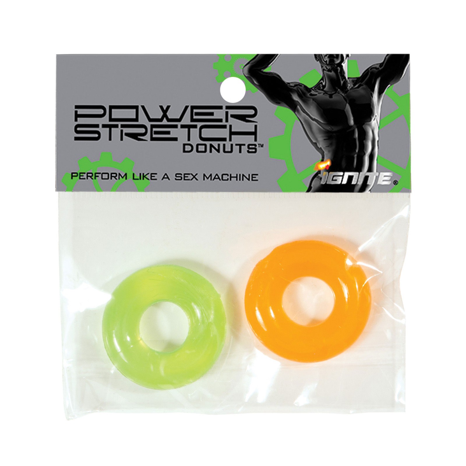 Ignite Power Stretch Donut Cock Ring Pack of 2 Ignite Power Stretch Donut Cock Ring Pack of 2