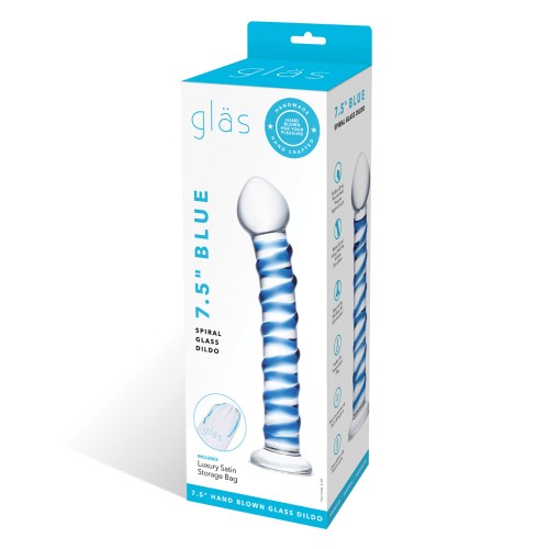 Blue Spiral Glass Dildo for G-Spot Pleasure