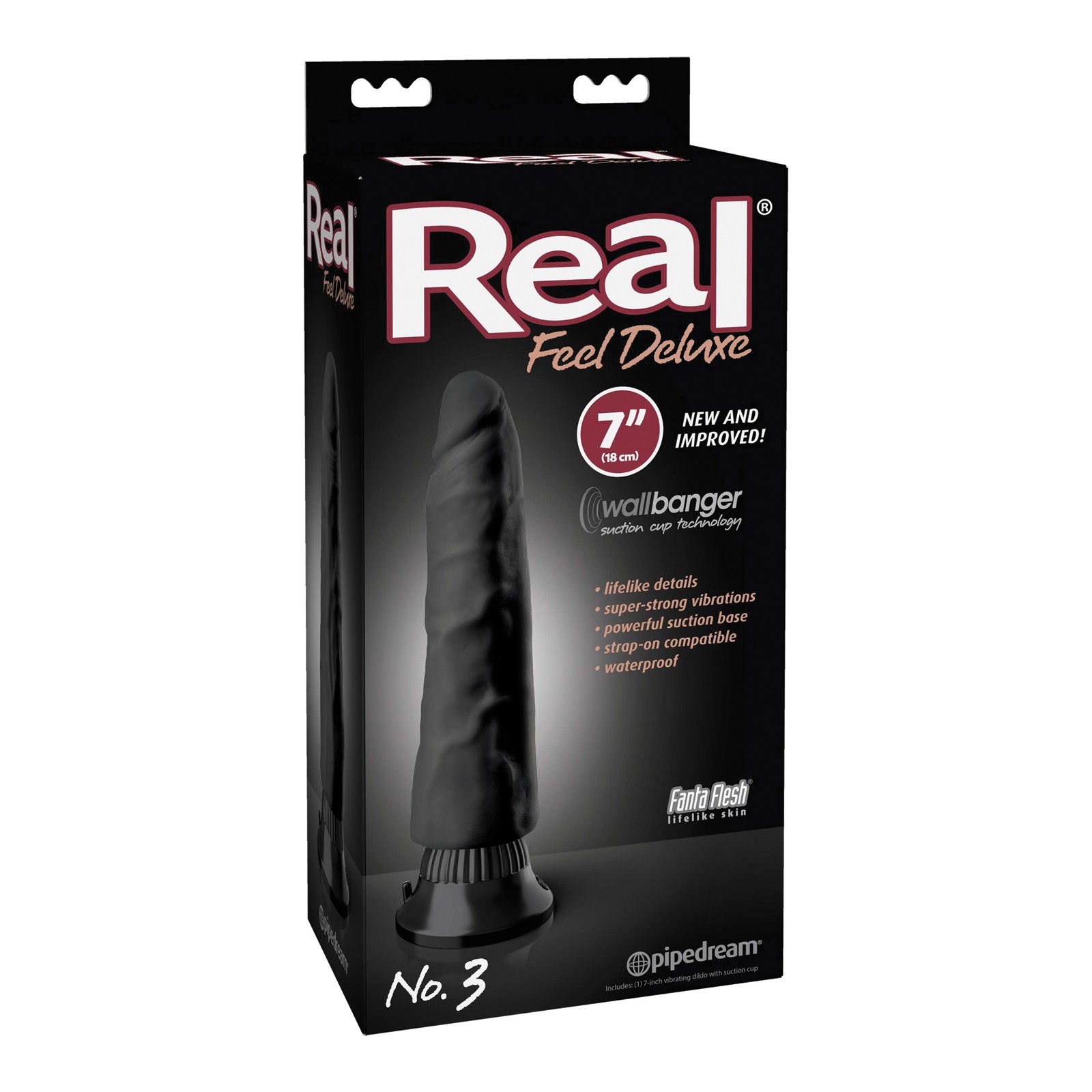 Real Feel Deluxe No. 3 7" Waterproof Vibe - Black Real Feel Deluxe No. 3 7" Waterproof Vibe - Black