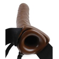 Fetish Fantasy 8" Arnes Vibrador Hueco - Marrón