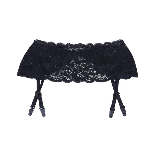 Stretch Lace Garter Belt Adjustable Garters Black