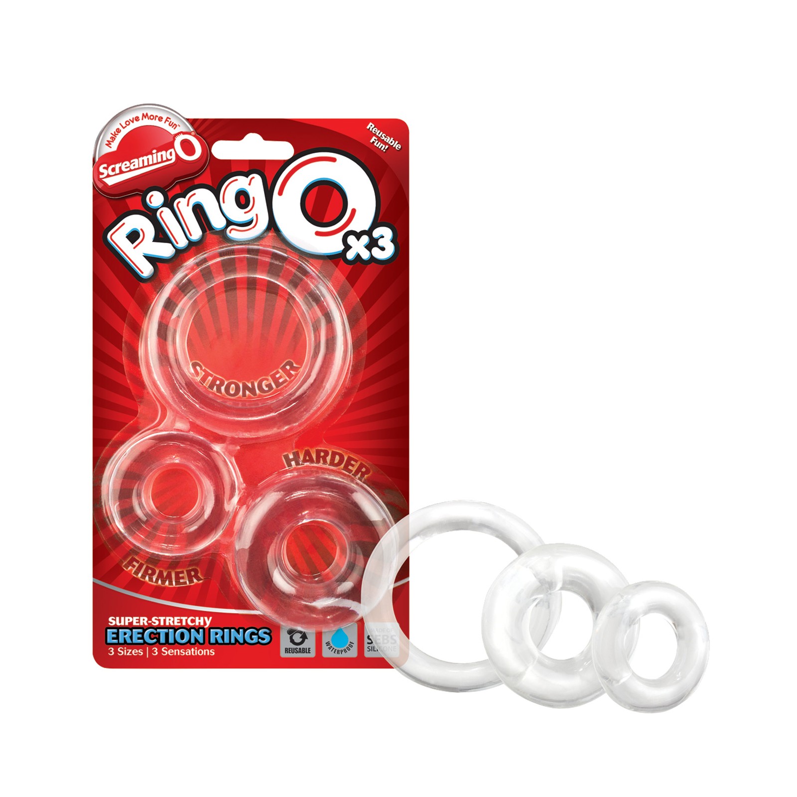 Screaming O RingO Clear Pack of 3 Screaming O RingO Clear Pack of 3