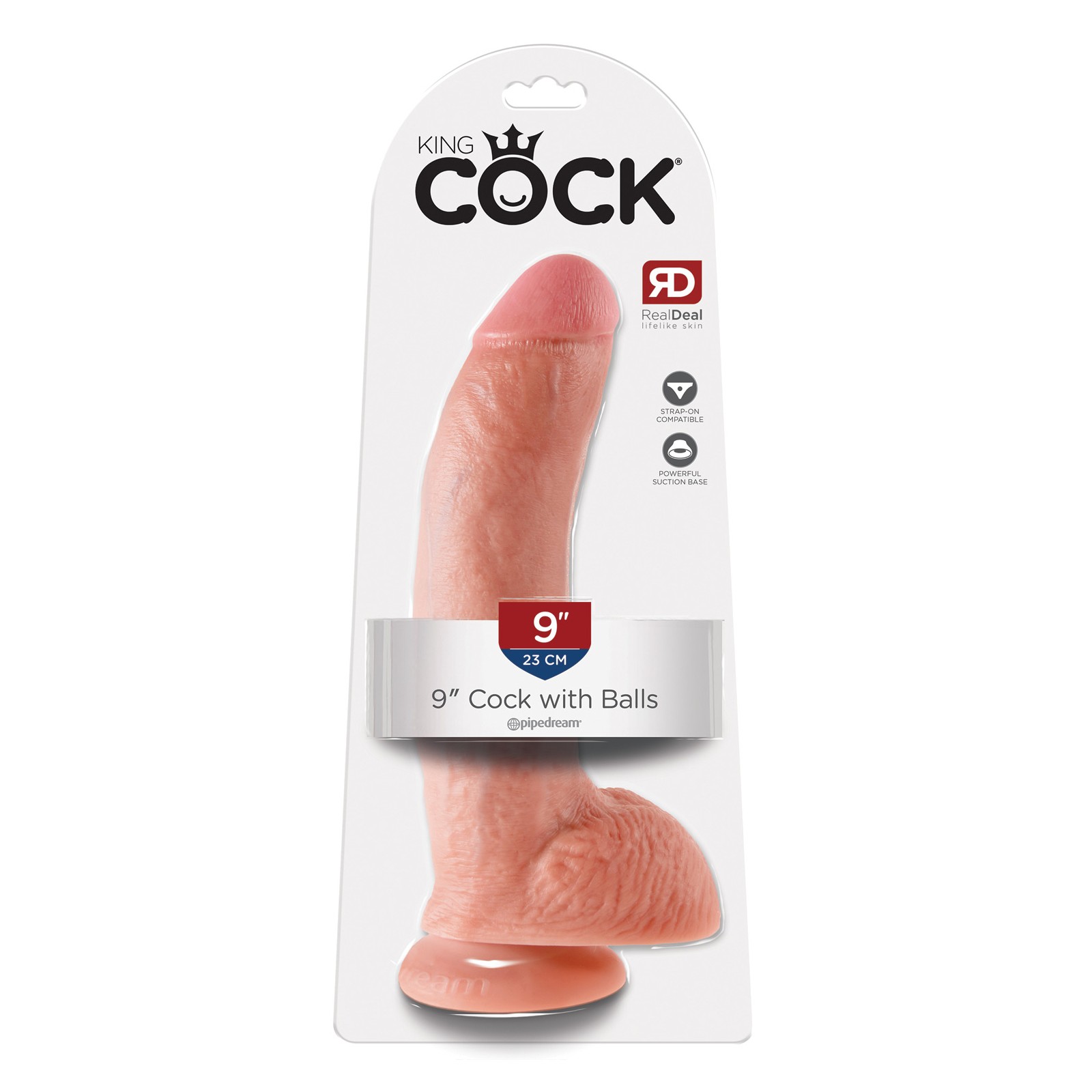 Dildo King Cock de 9 Pulgadas con Testículos Carne Dildo King Cock de 9 Pulgadas con Testículos Carne