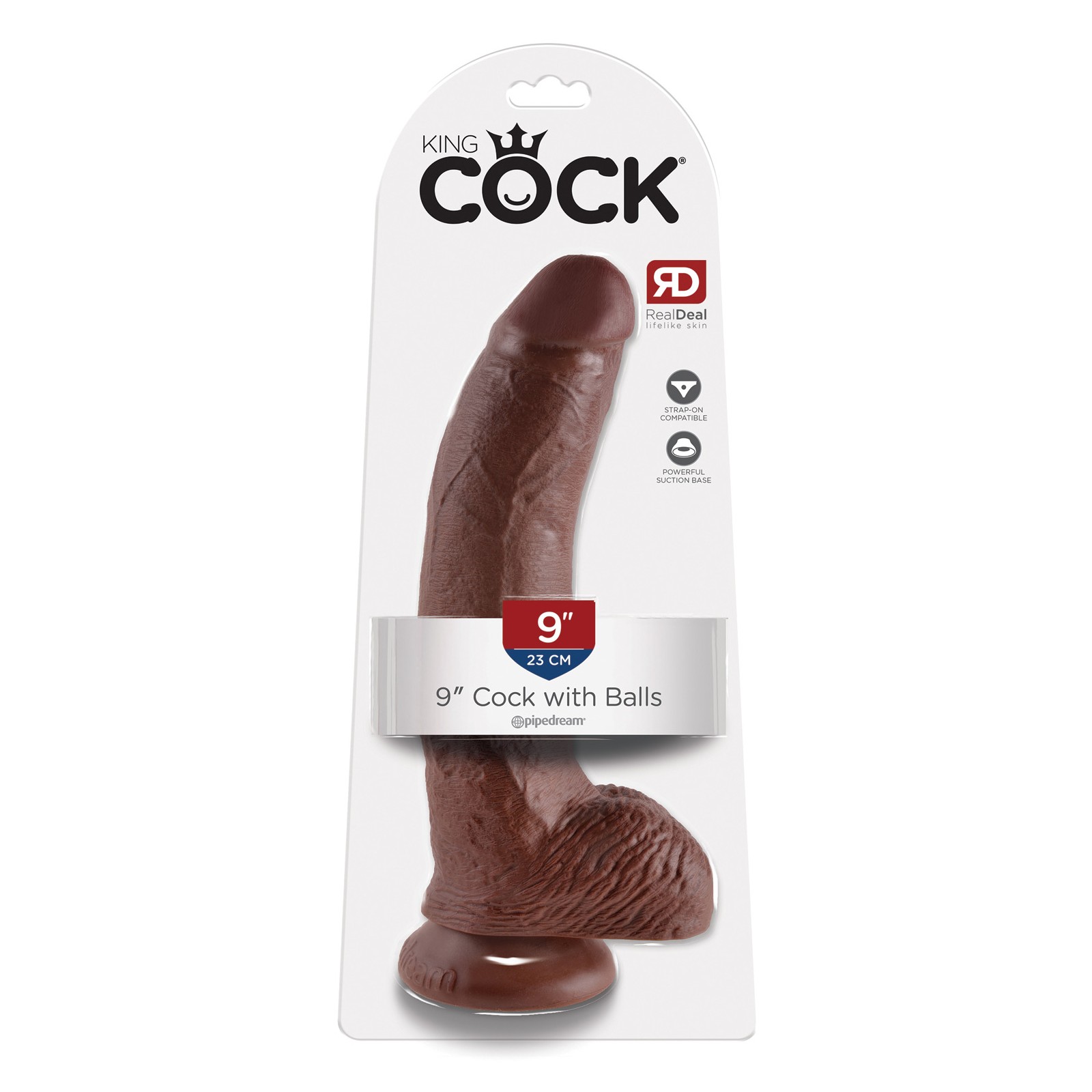 King Cock 9" Pene con Testículos - Marrón King Cock 9" Pene con Testículos - Marrón
