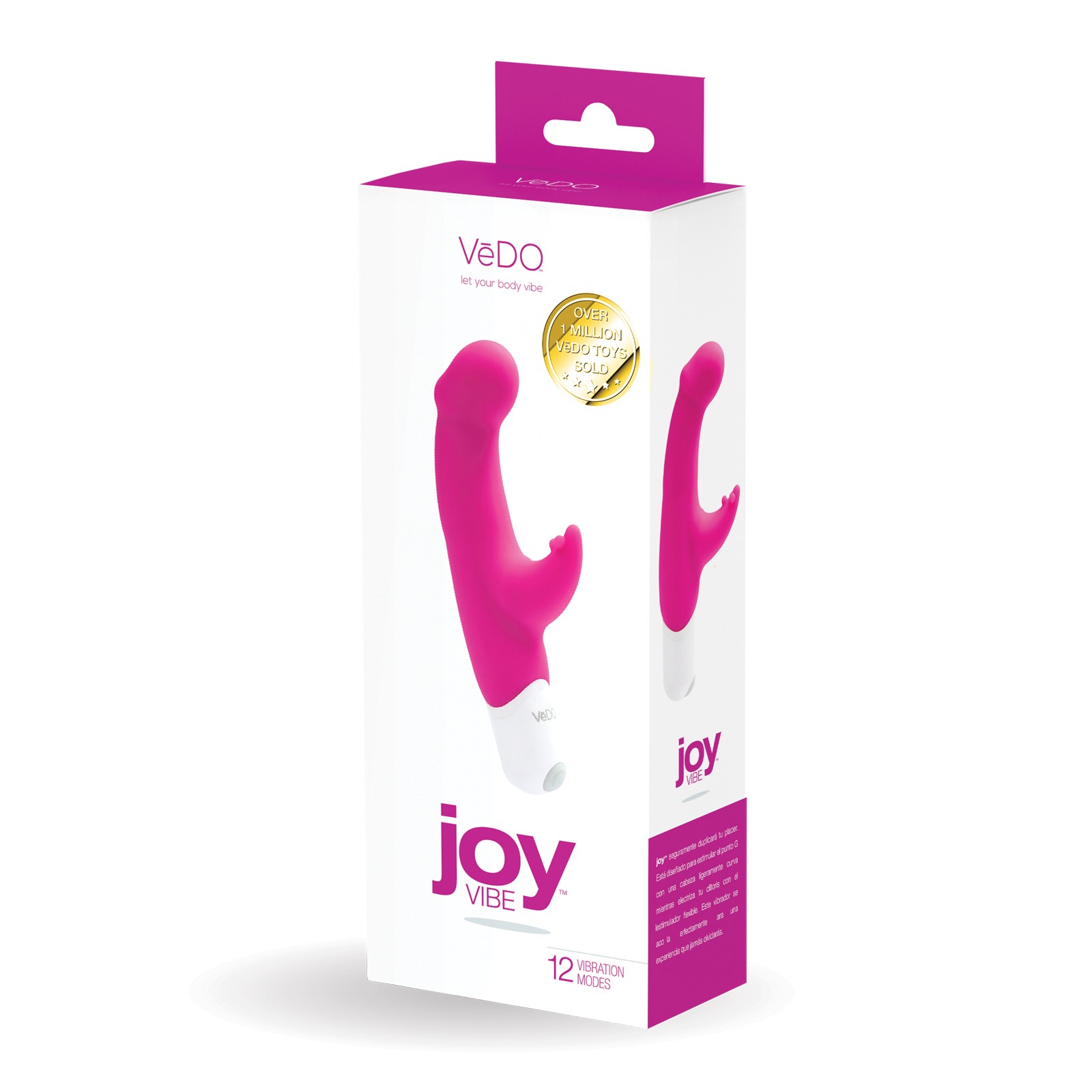VeDO Joy Mini Vibe Rosa Caliente para Doble Estimulación VeDO Joy Mini Vibe Rosa Caliente para Doble Estimulación