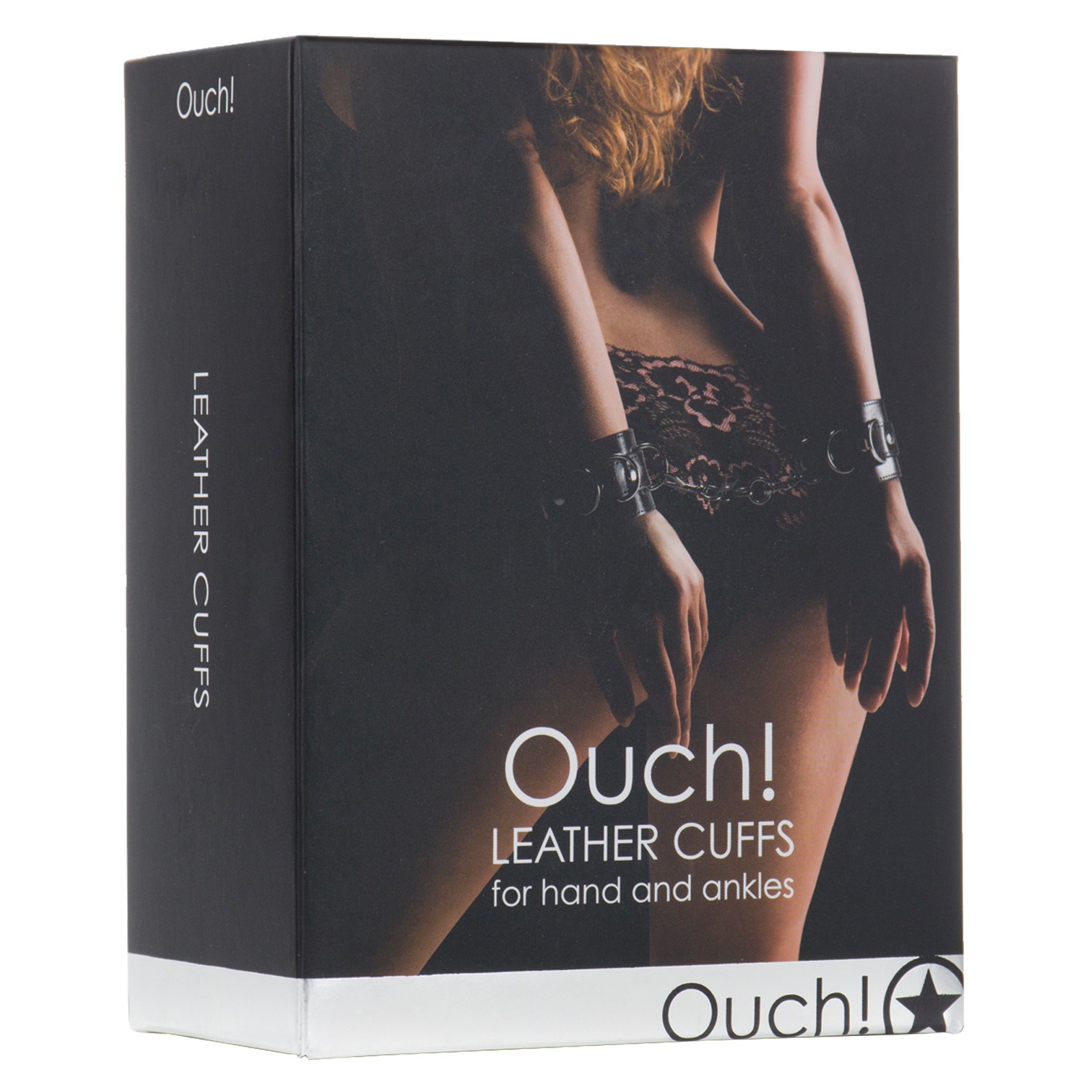 Esposas de Cuero Ouch Negras Ajustables Esposas de Cuero Ouch Negras Ajustables