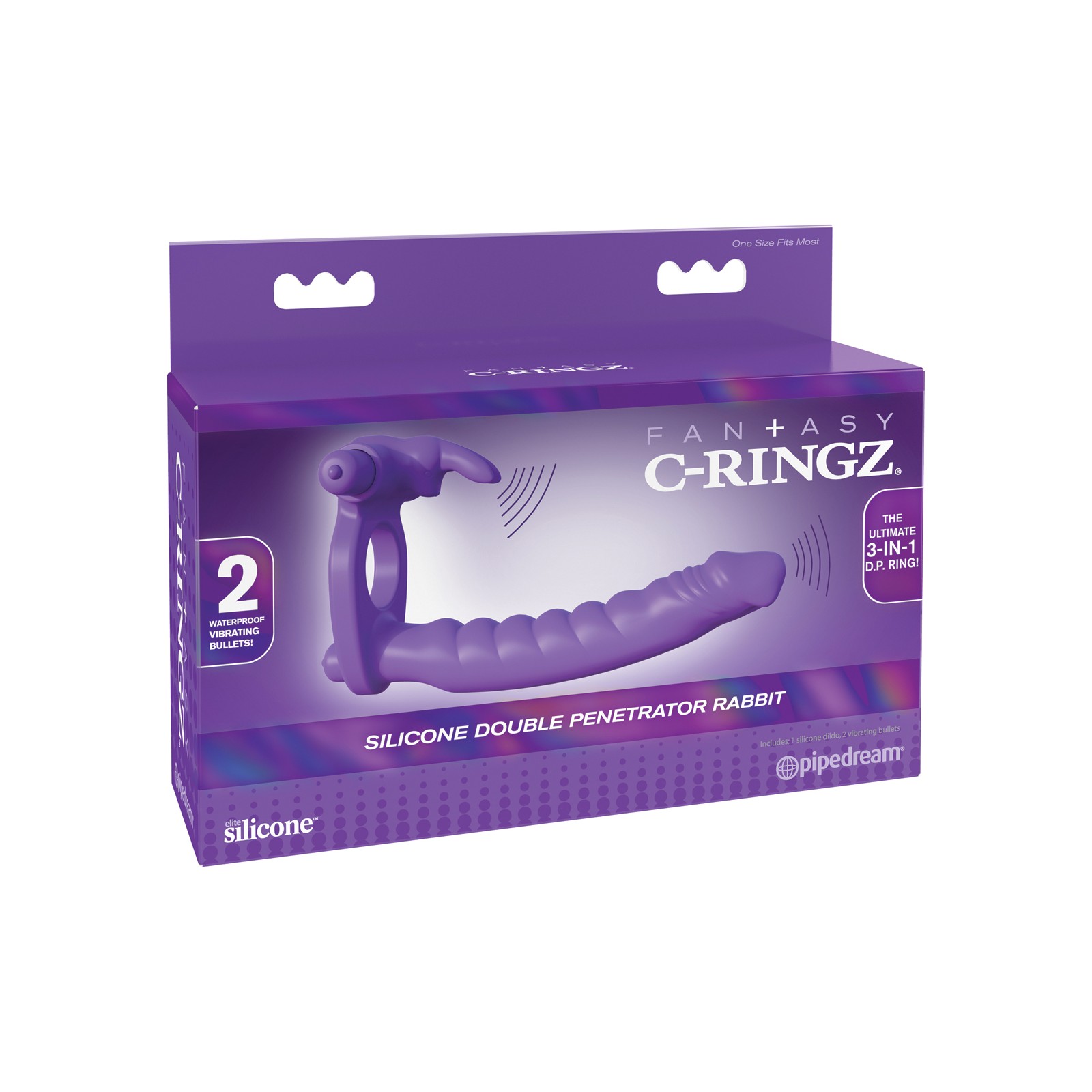 Conejito de Silicona Doble Pene Fantasy C-Ringz Púrpura Conejito de Silicona Doble Pene Fantasy C-Ringz Púrpura