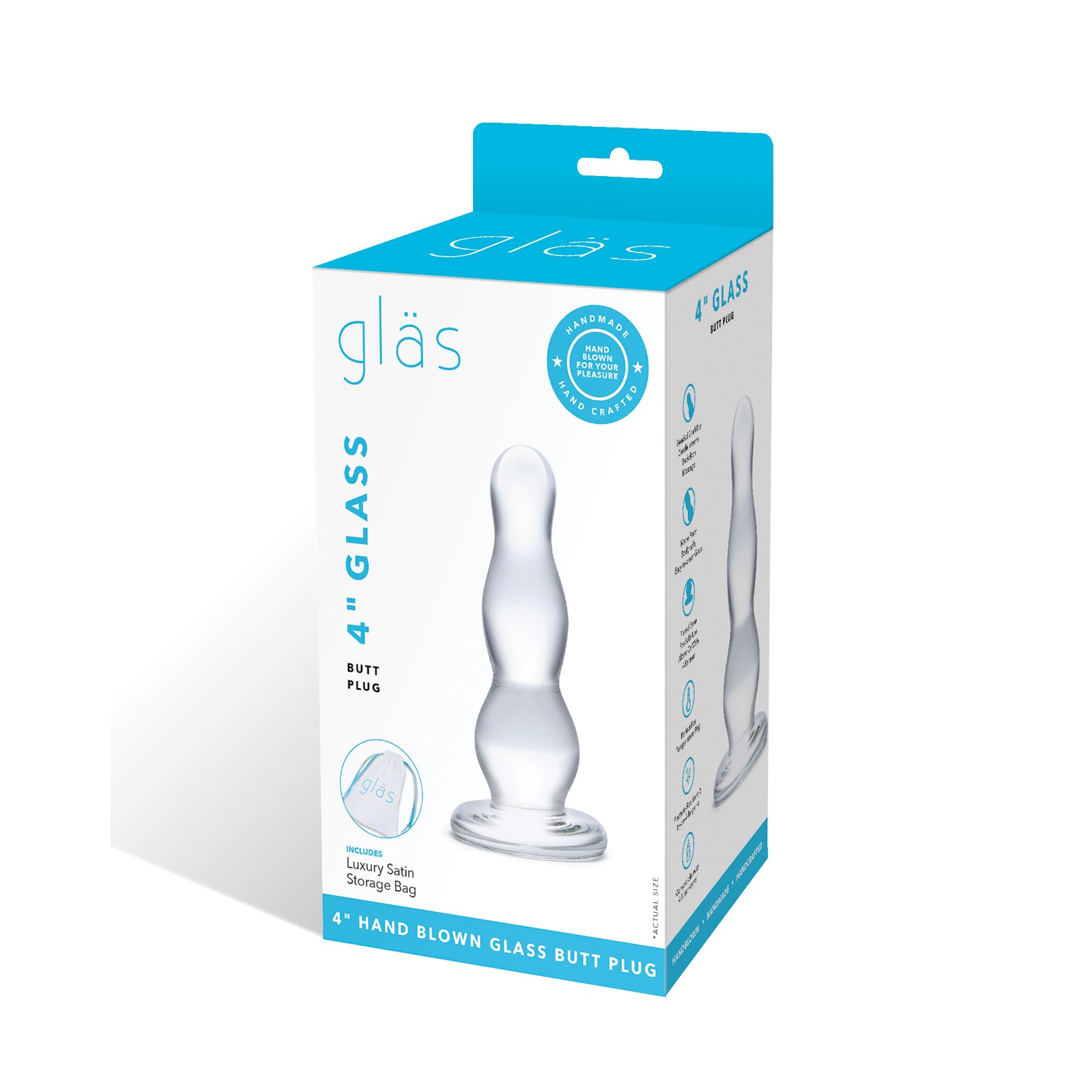 Plug Anal Glas de 4" para Principiantes y Más Allá Plug Anal Glas de 4" para Principiantes y Más Allá