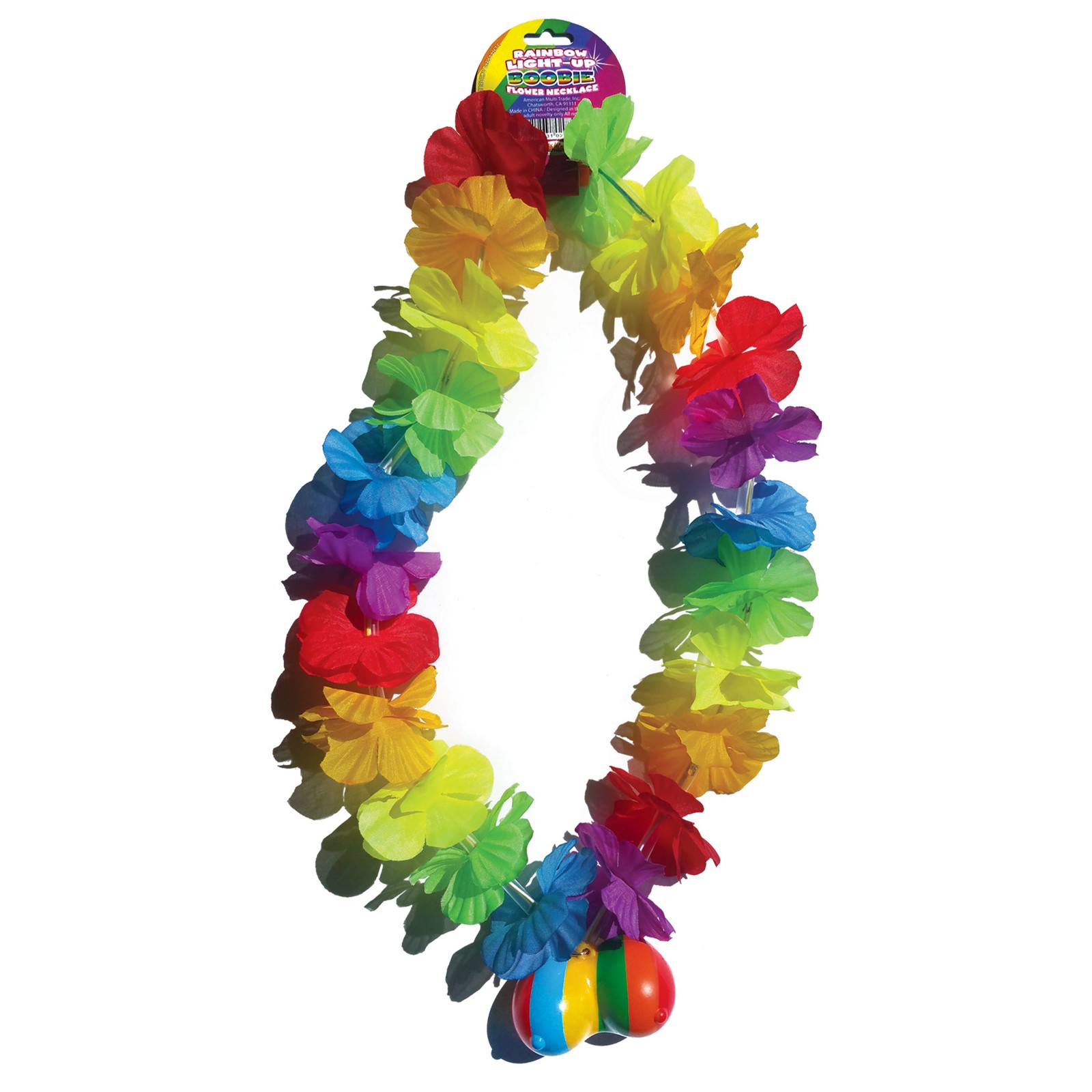 Rainbow Light Up Flower Boobie Necklace Rainbow Light Up Flower Boobie Necklace