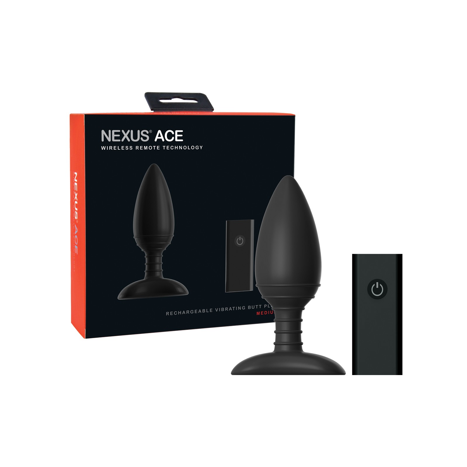 Nexus Ace Remote Control Butt Plug Medium Black Nexus Ace Remote Control Butt Plug Medium Black
