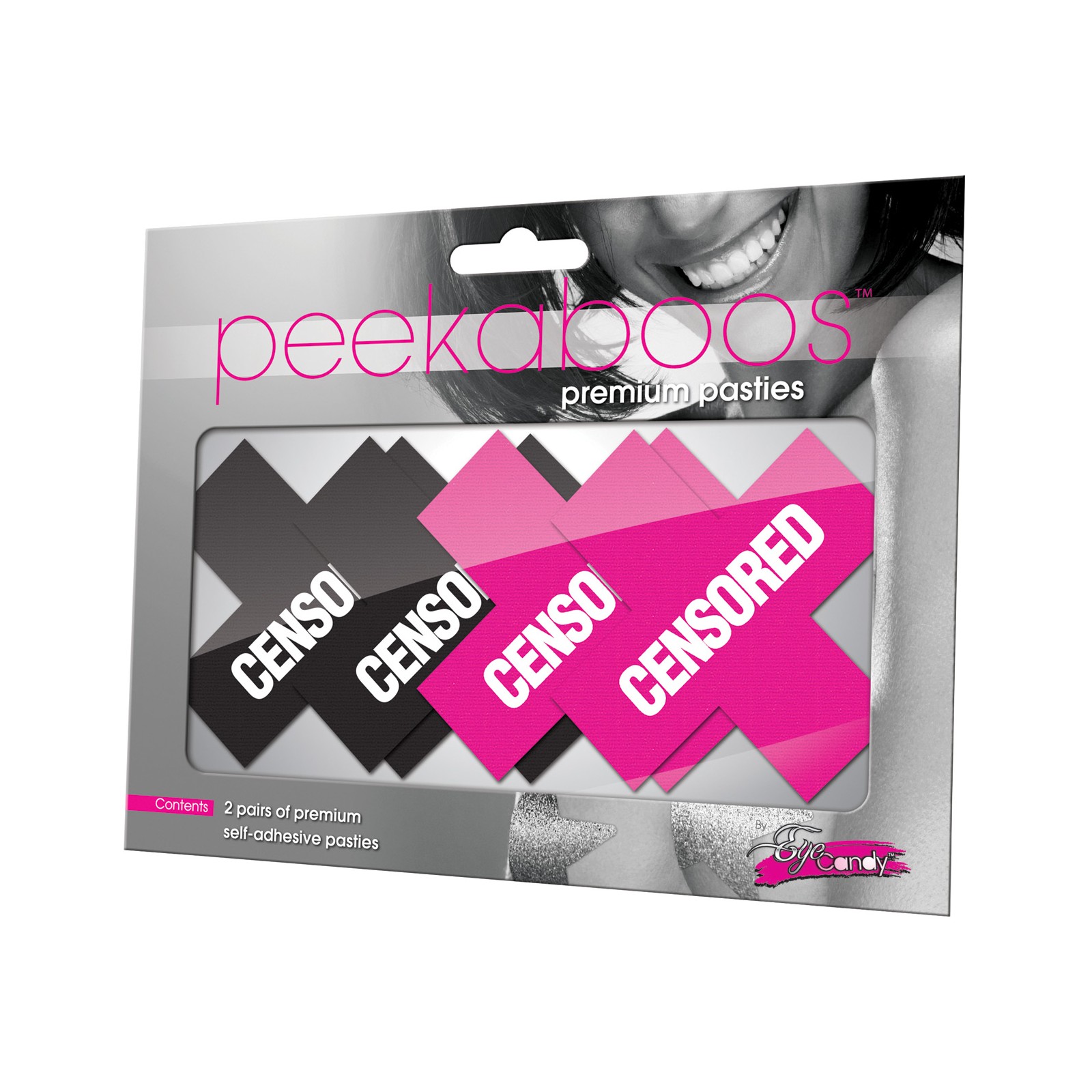 Peekaboos Censored Pasties Pack of 2 Black Pink Peekaboos Censored Pasties Pack of 2 Black Pink