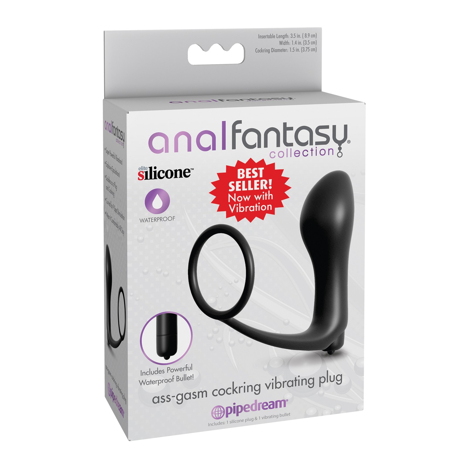 Ass Gasm Vibrating Plug with Cockring for Prostate Stimulation Ass Gasm Vibrating Plug with Cockring for Prostate Stimulation