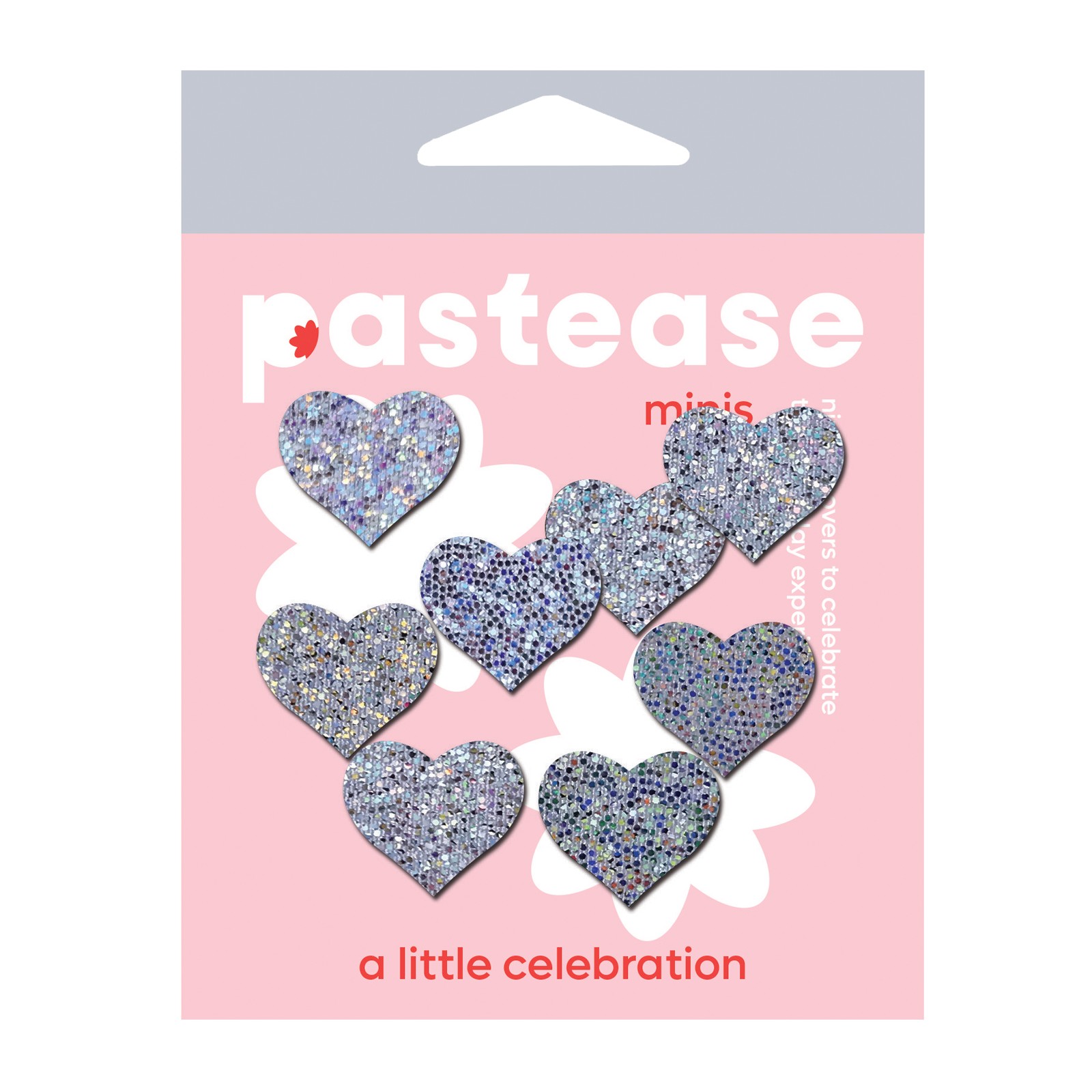 Pastease Premium Mini Corazones Brillantes Plata Paquete de 8 Pastease Premium Mini Corazones Brillantes Plata Paquete de 8