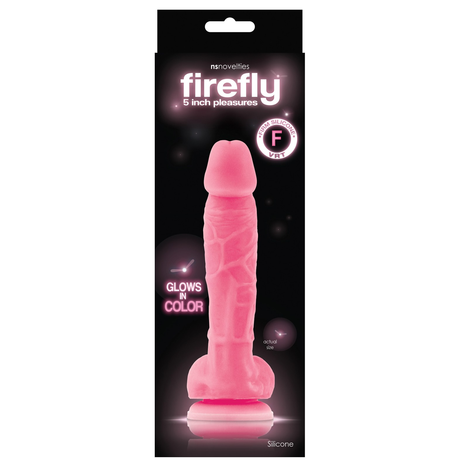 Dildo de Silicona Brilloso Firefly de 5" - Rosa Dildo de Silicona Brilloso Firefly de 5" - Rosa