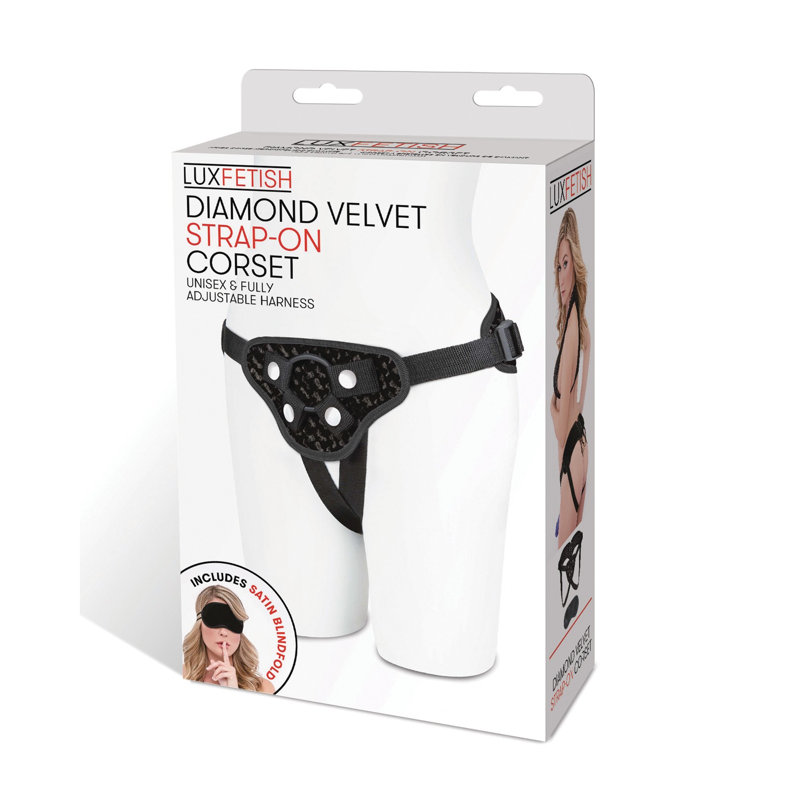 Lux Fetish Diamond Velvet Strap-on Corset Black Lux Fetish Diamond Velvet Strap-on Corset Black