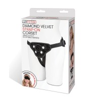 Corsé de Terciopelo Diamond Velvet Strap-On Lux Negro