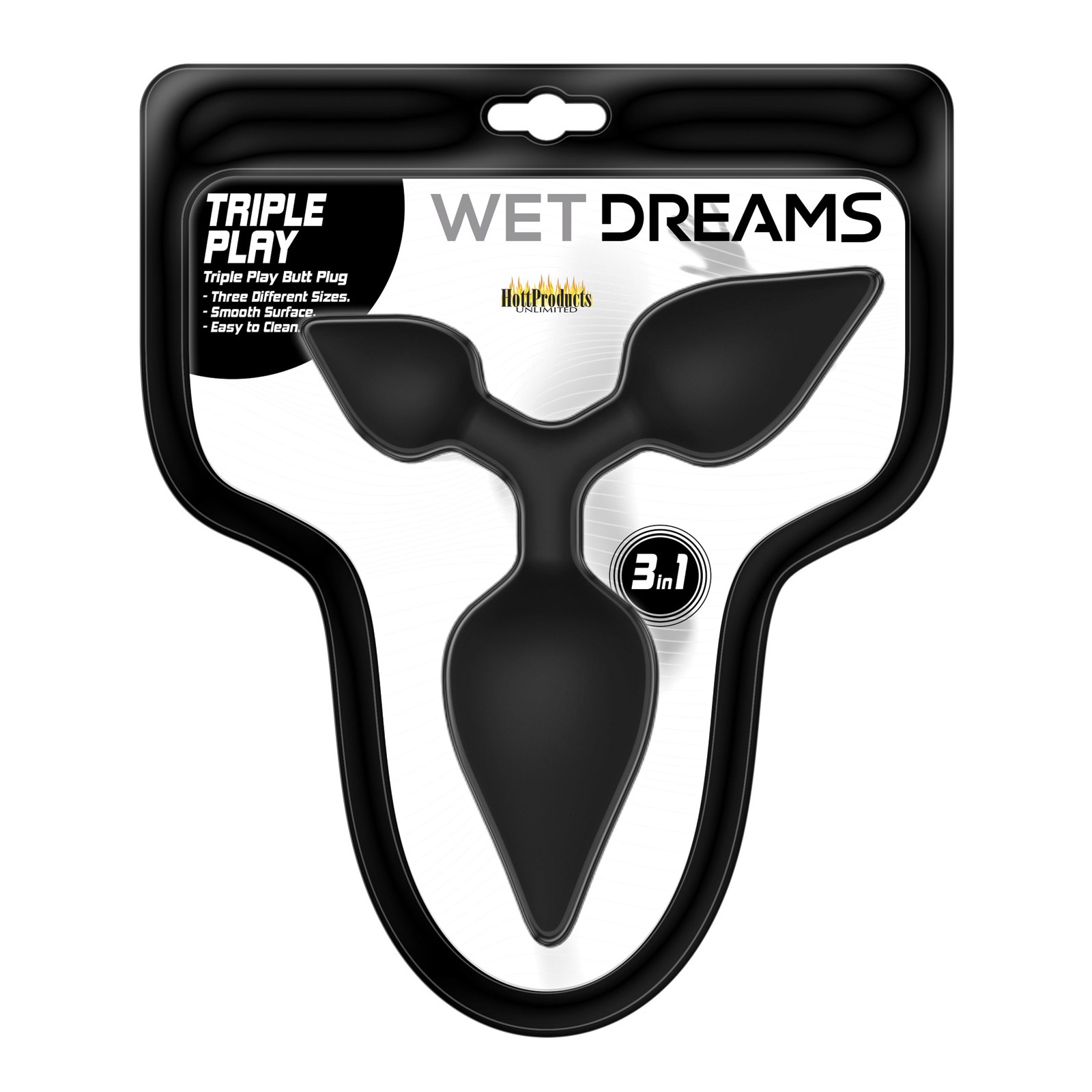 Wet Dreams Triple Play Anal Plug Black Wet Dreams Triple Play Anal Plug Black
