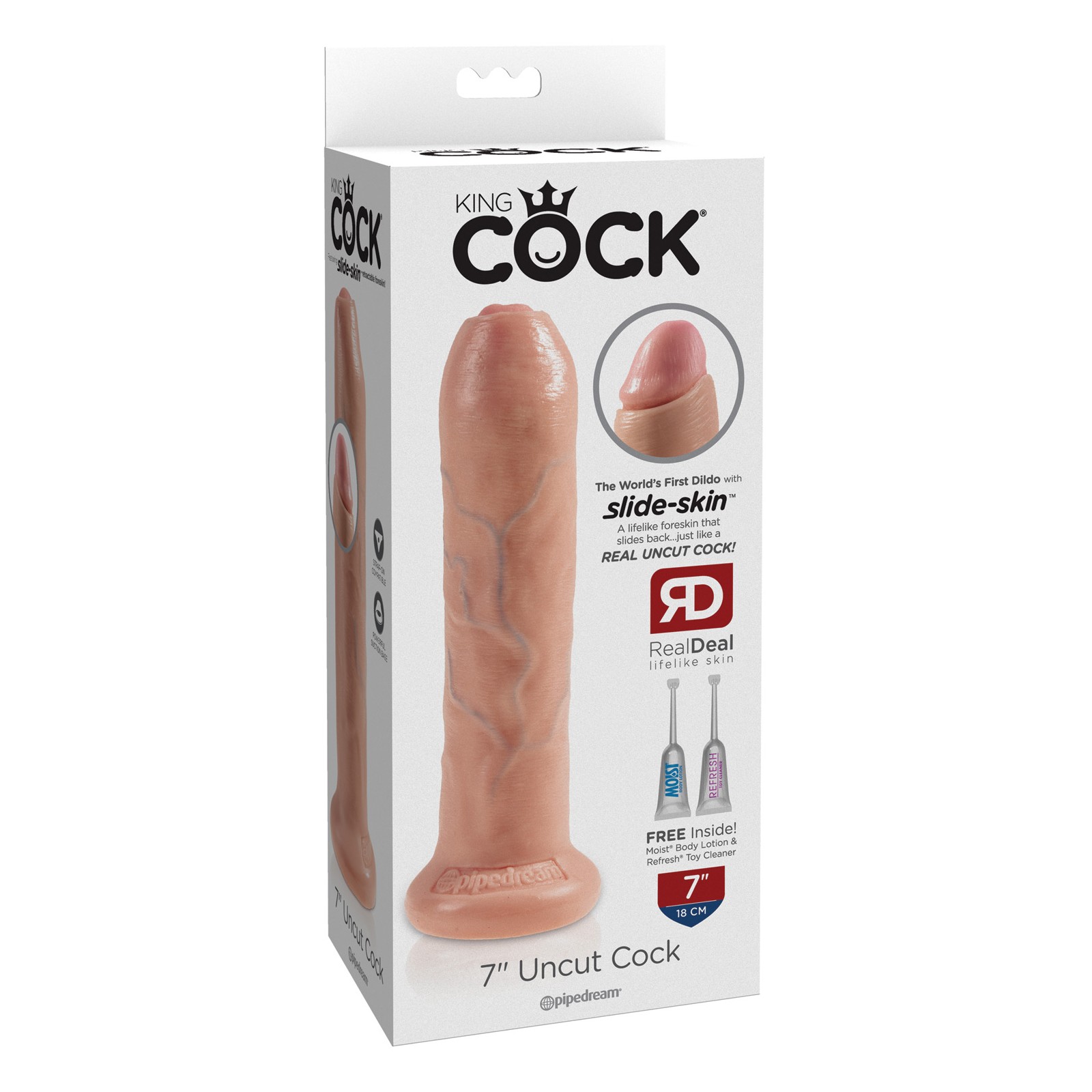 King Cock Dildo Sin Circuncidar Carne 7 Pulgadas King Cock Dildo Sin Circuncidar Carne 7 Pulgadas