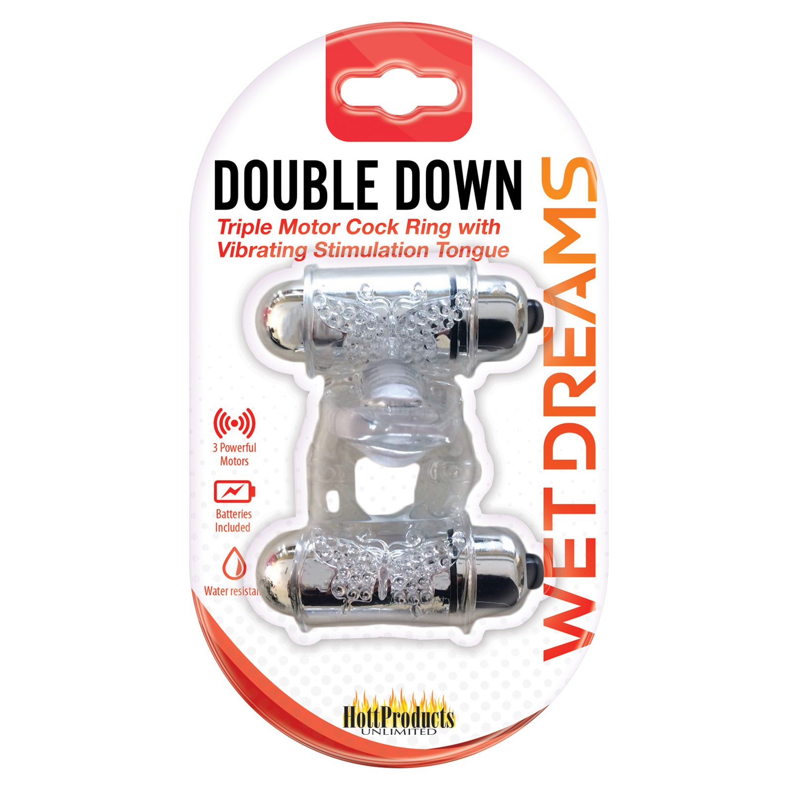Wet Dreams Double Down Vibrating Cockring Wet Dreams Double Down Vibrating Cockring