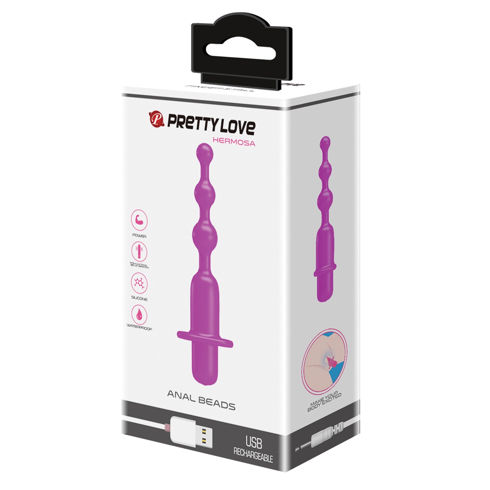 Pretty Love Hermosa Anal Beads Vibrator 12 Function Fuchsia Pretty Love Hermosa Anal Beads Vibrator 12 Function Fuchsia